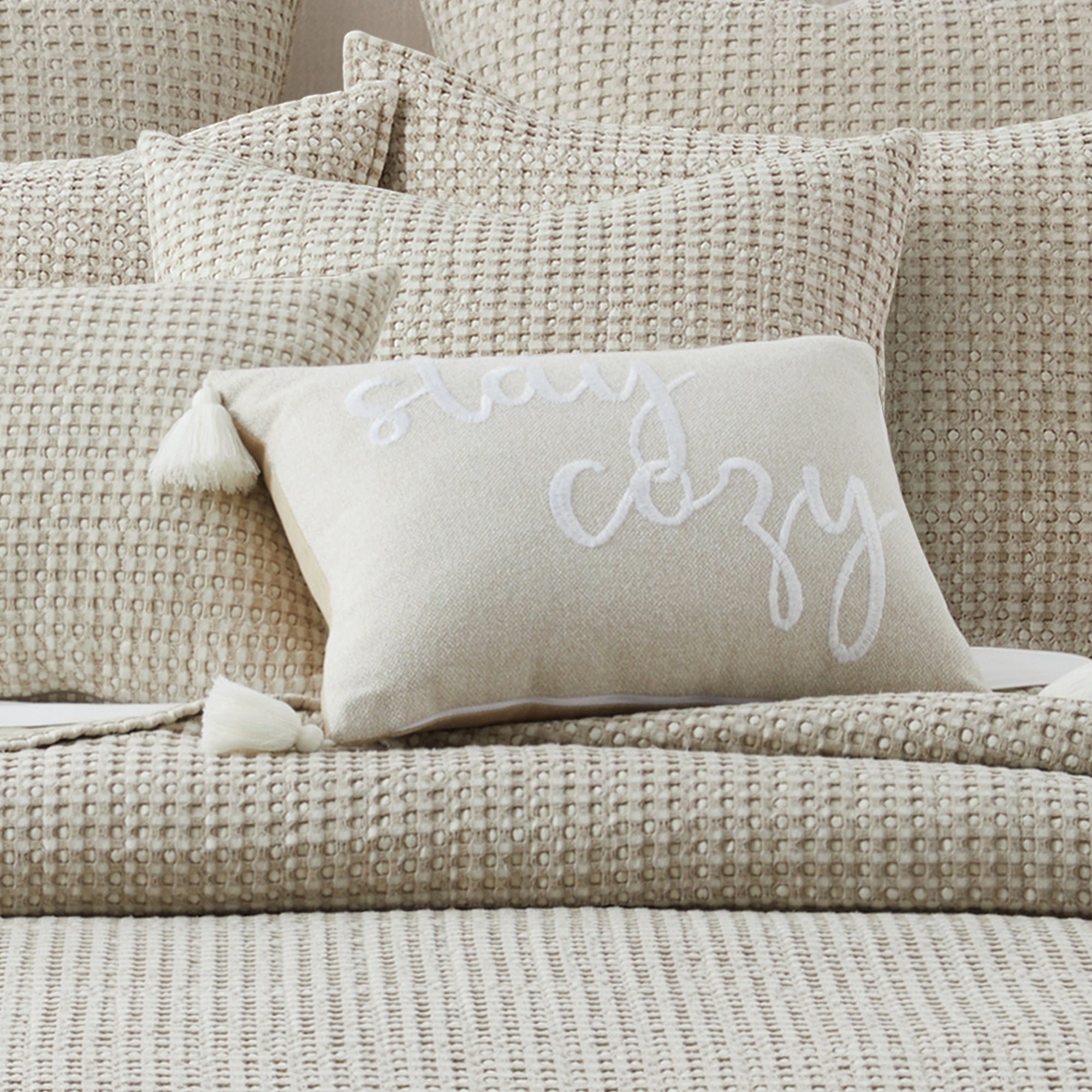 Cloud Waffle Stay Cozy Pillow