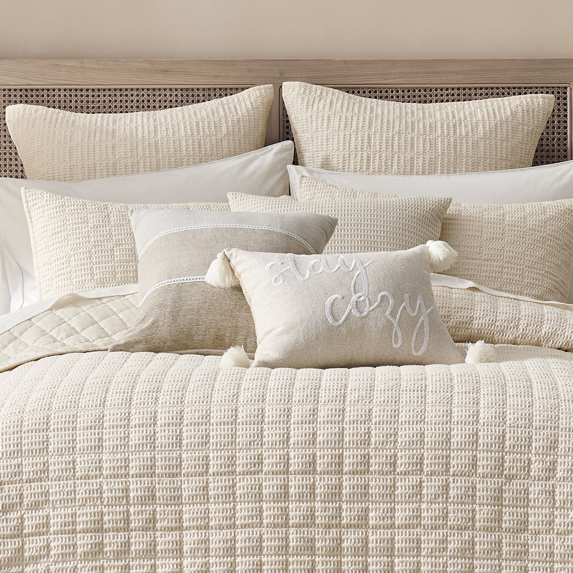 Cloud Waffle Quilted Euro Sham Set of 2