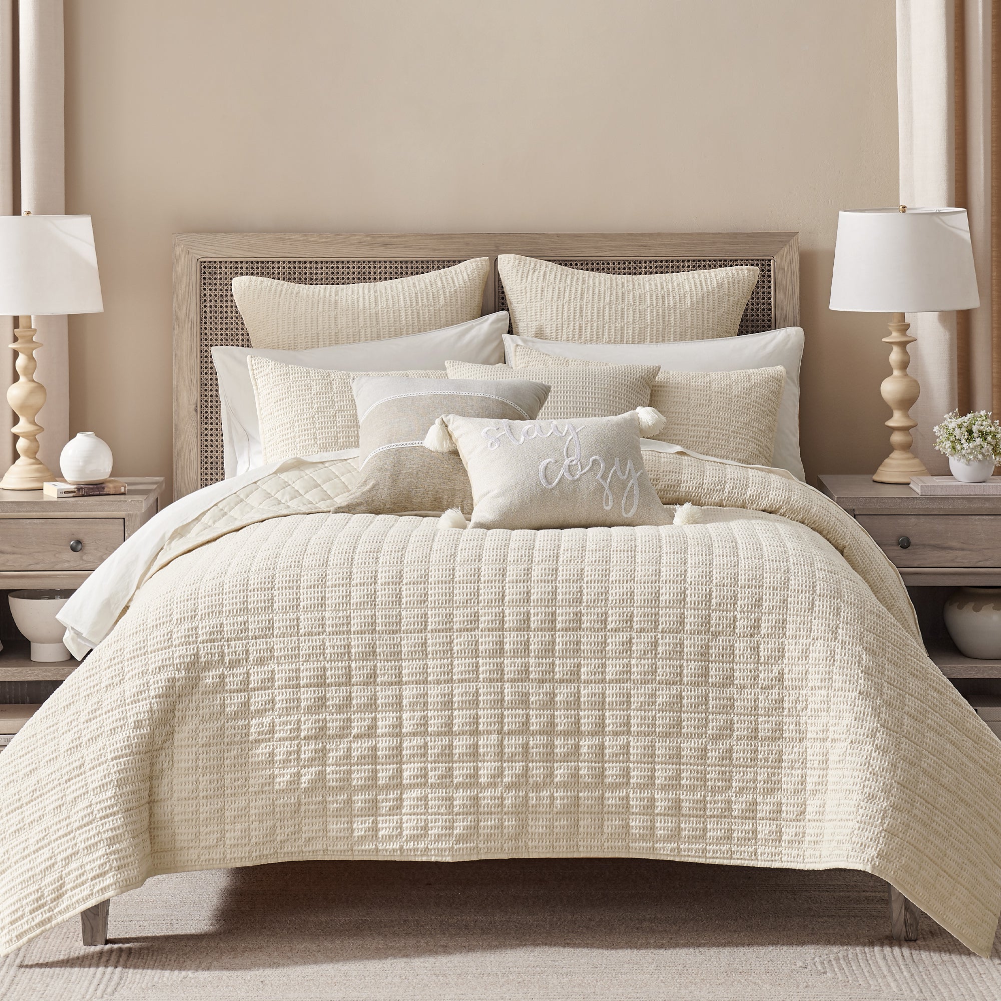 Cloud Waffle Square Pillow