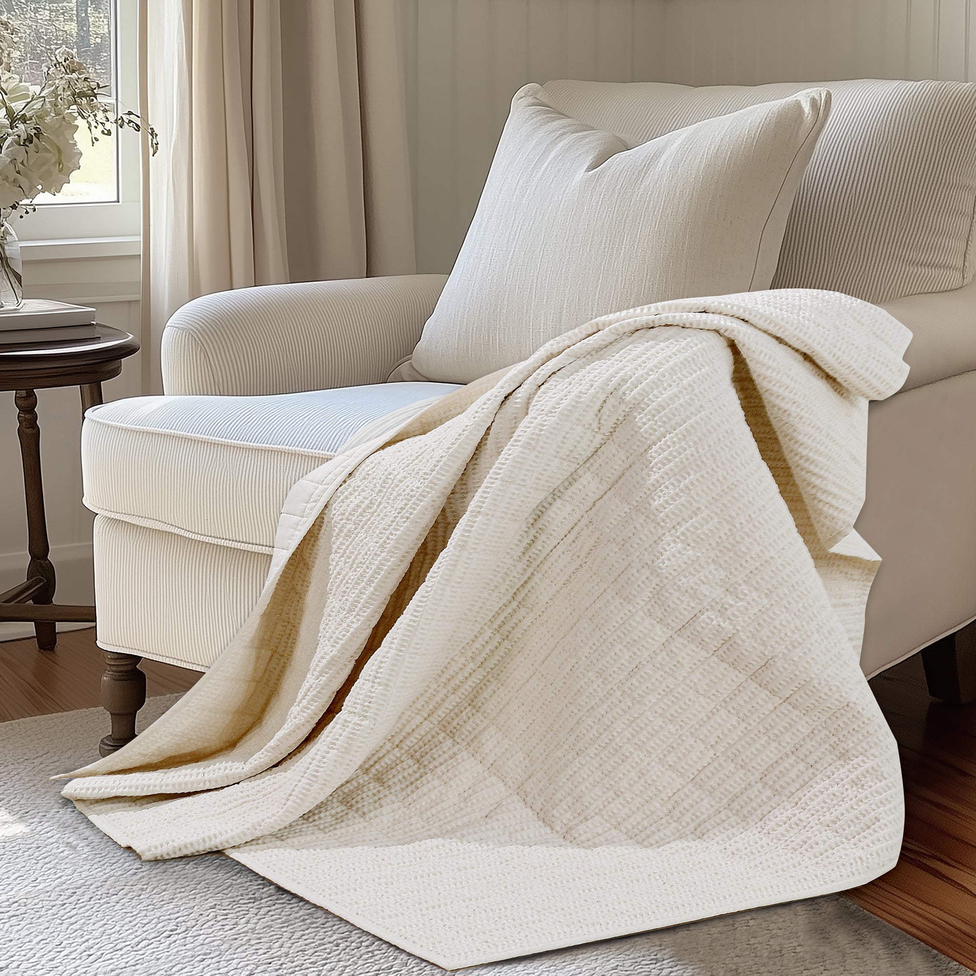 Cloud Waffle Quilted Throw