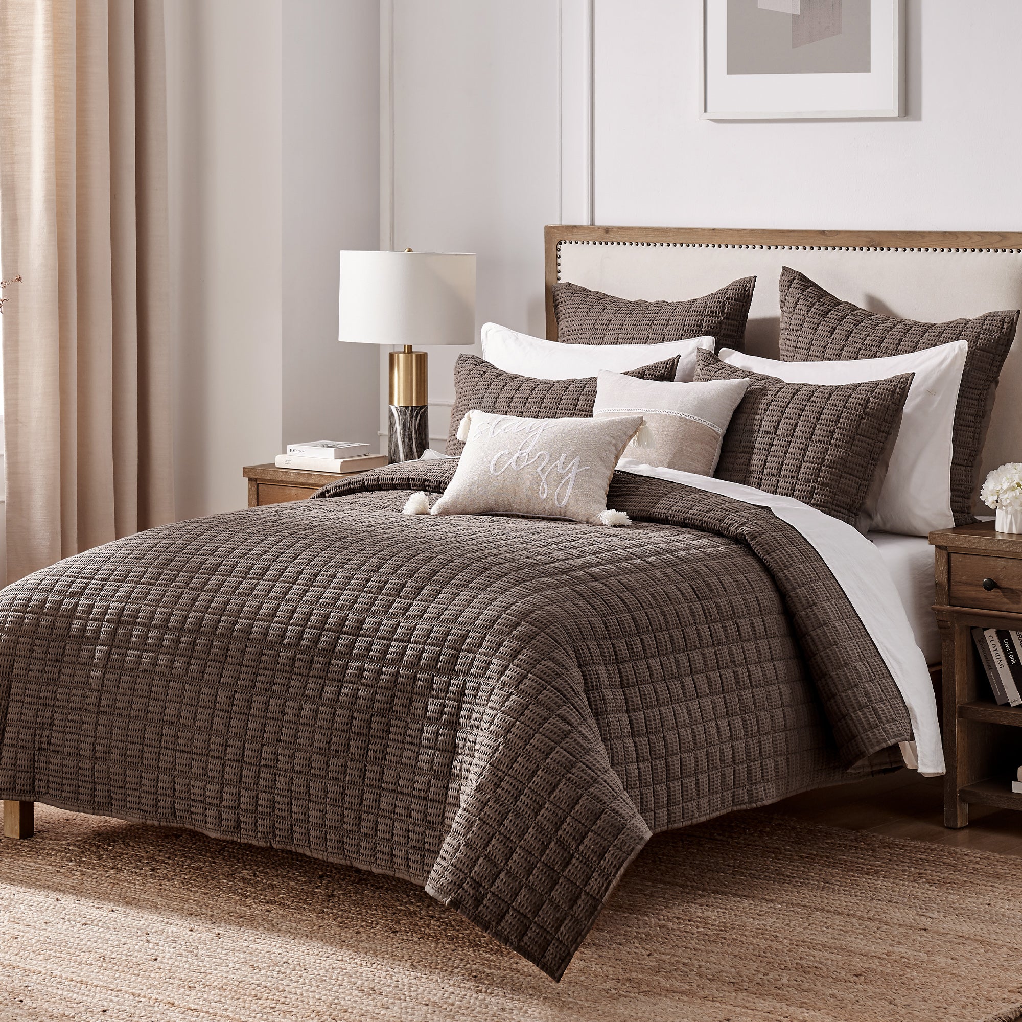 Cloud Waffle Quilted Euro Sham Set of 2