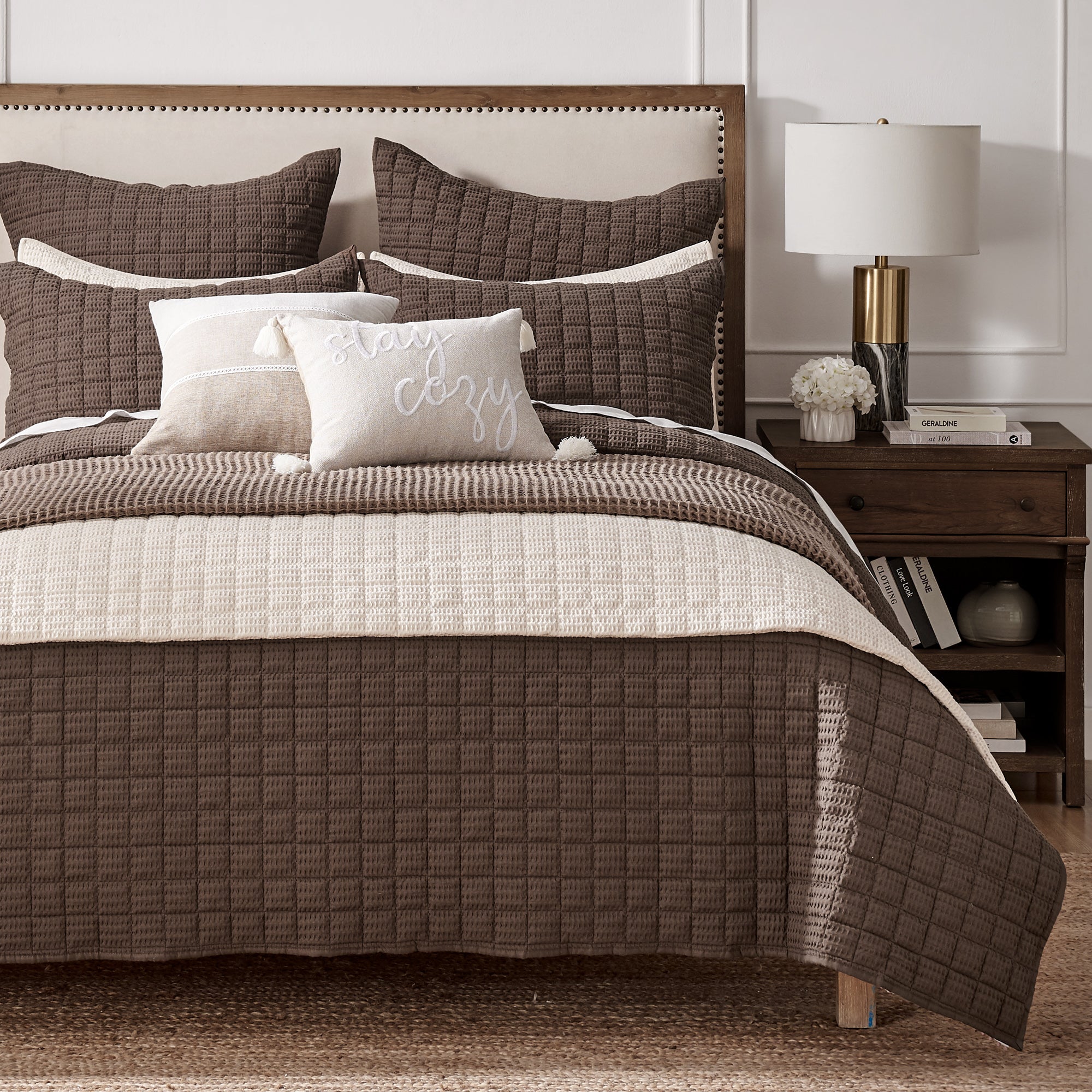 Cloud Waffle Quilted Euro Sham Set of 2