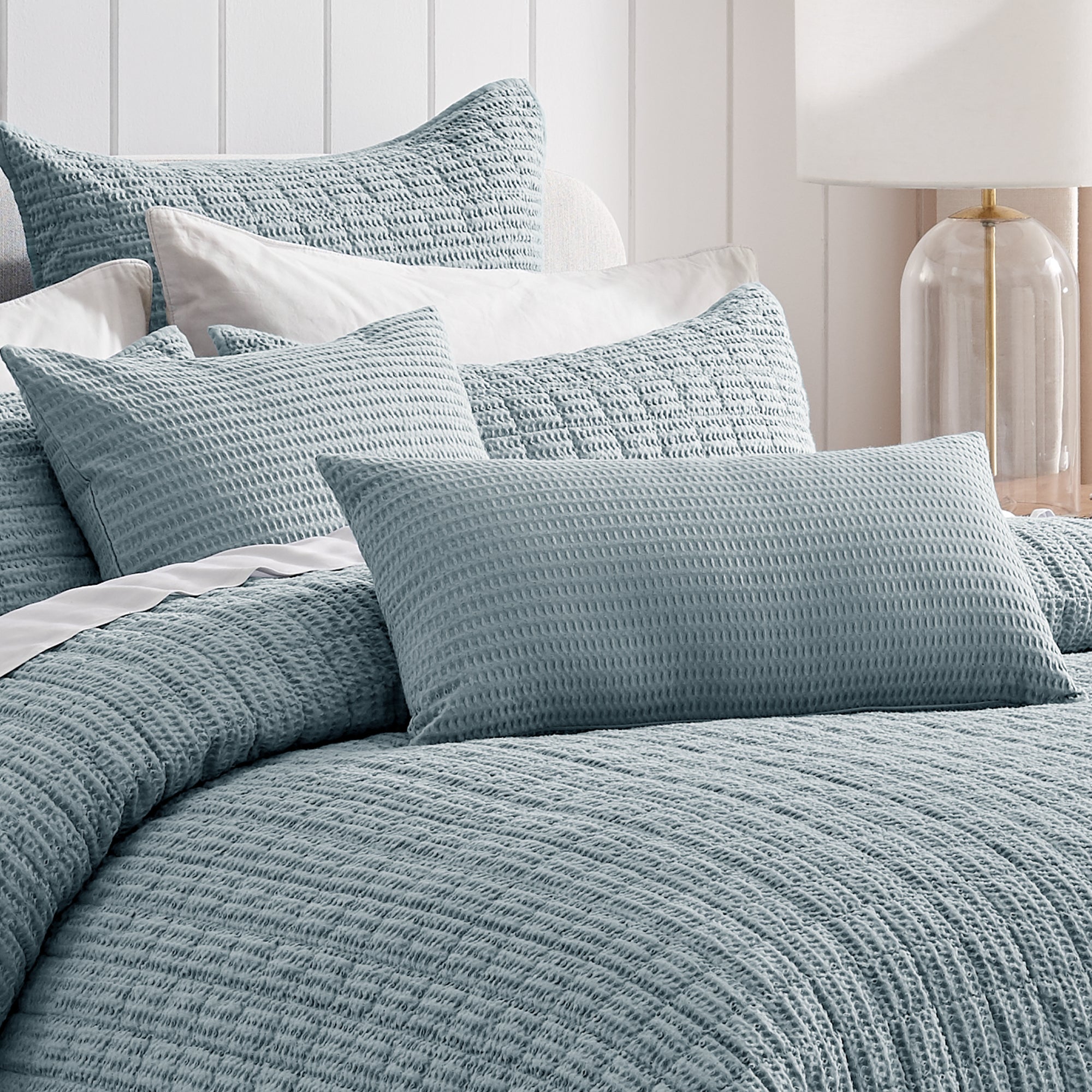 Cloud Waffle Square Pillow