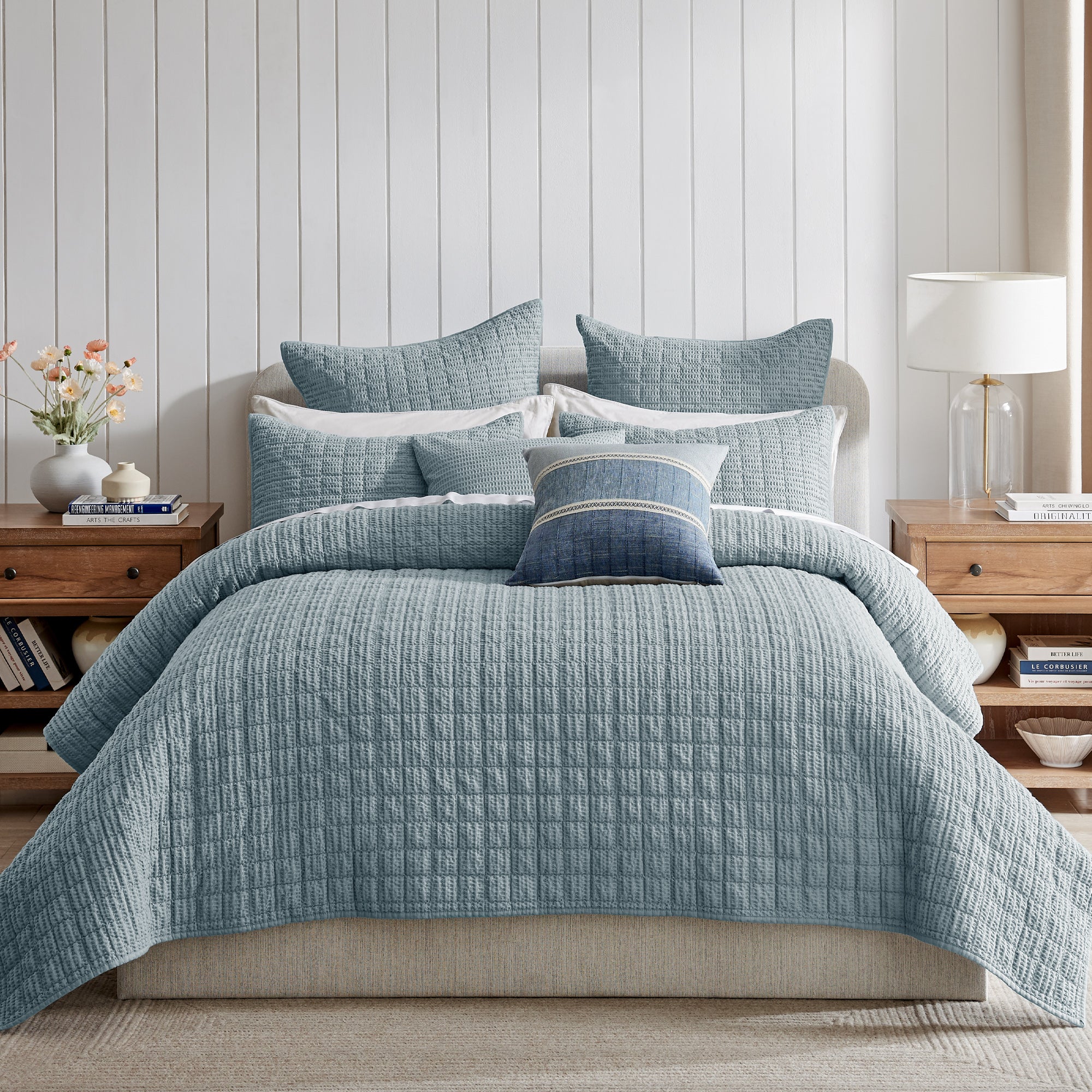 Cloud Waffle Square Pillow