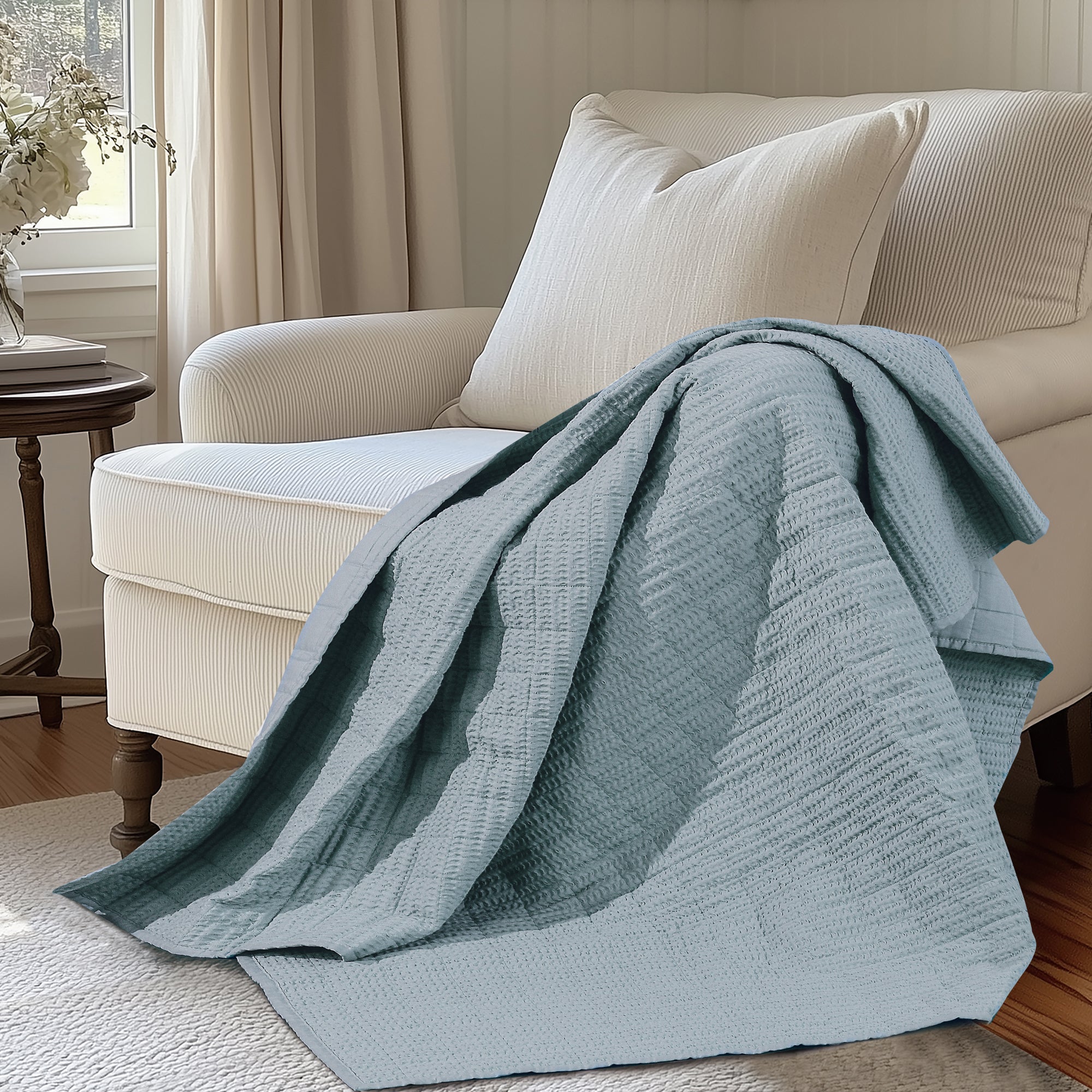 Cloud Waffle Quilted Throw