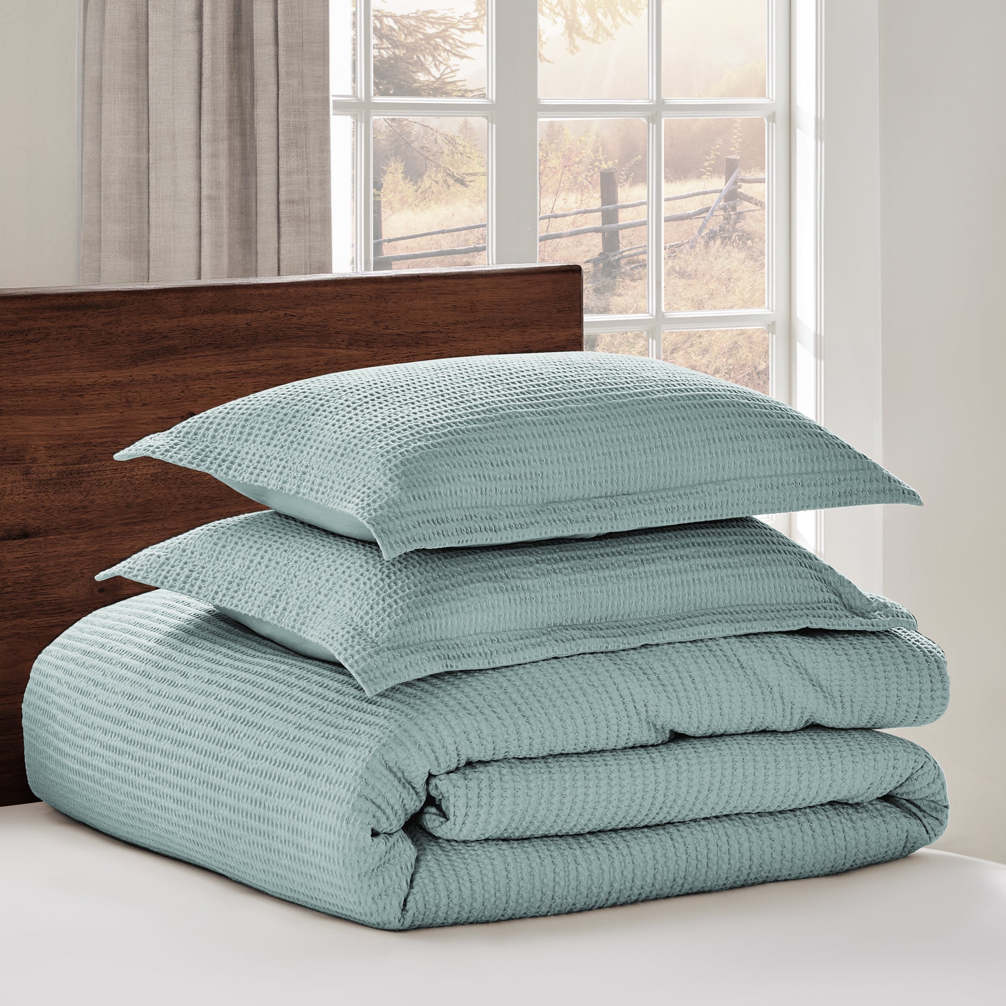 Cloud Waffle Comforter Set