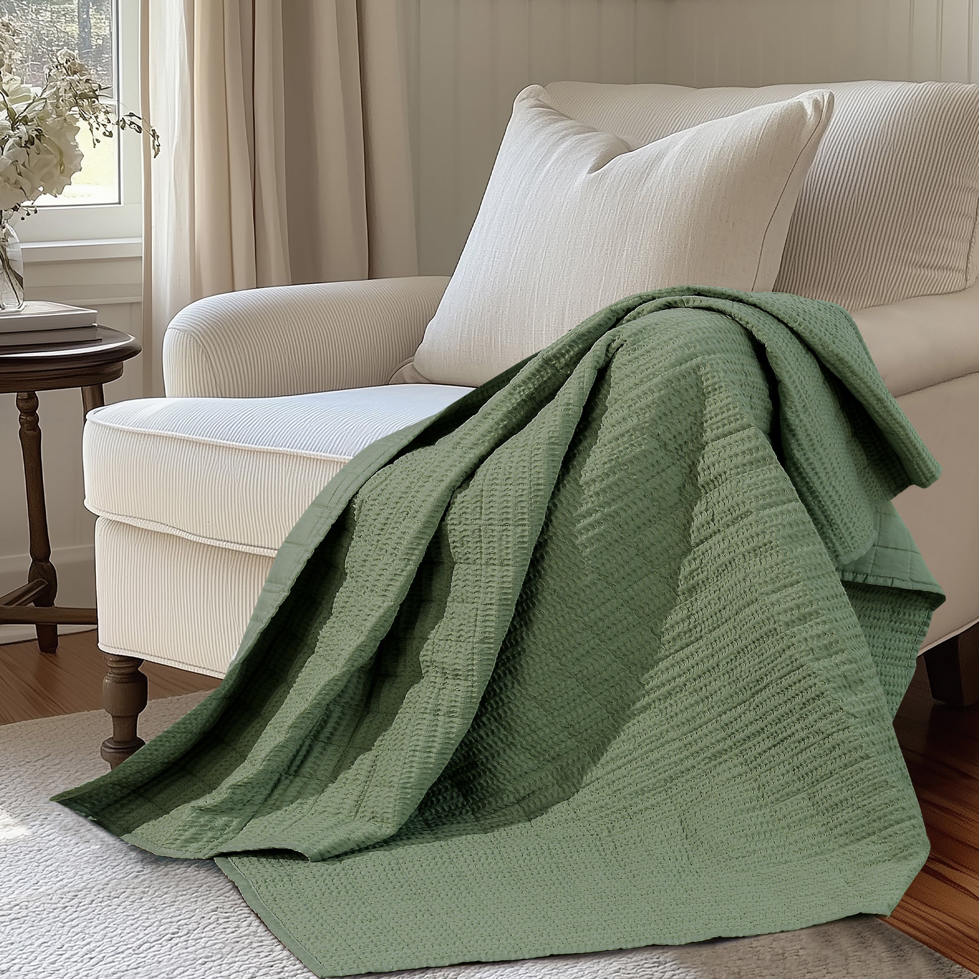 Cloud Waffle Quilted Throw