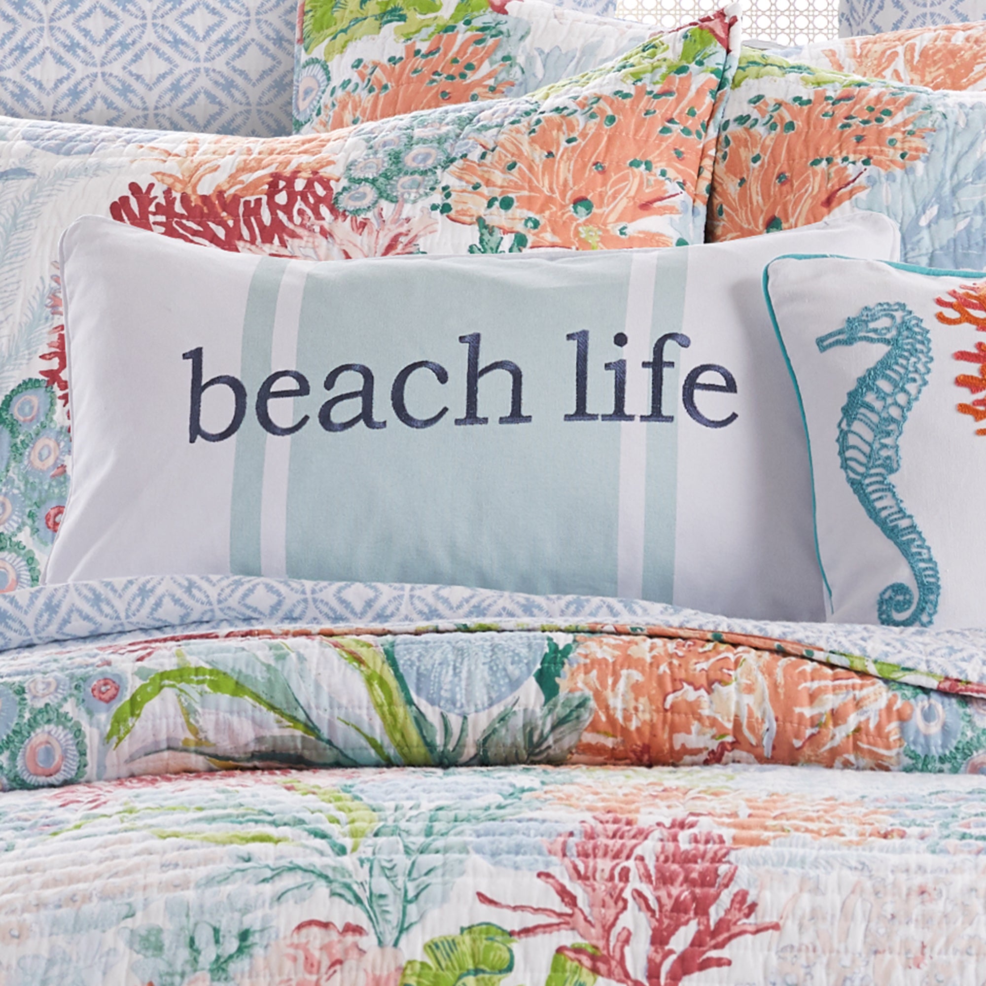 Sunset Bay Beach Life Pillow