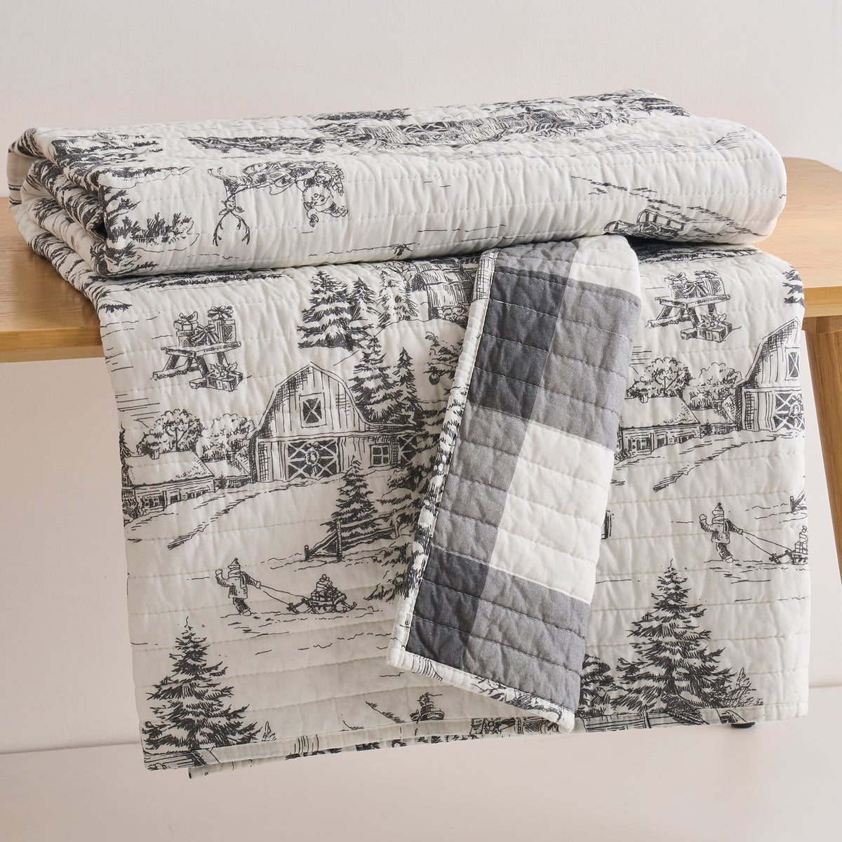 Winter Sleigh Ride Quilted Throw