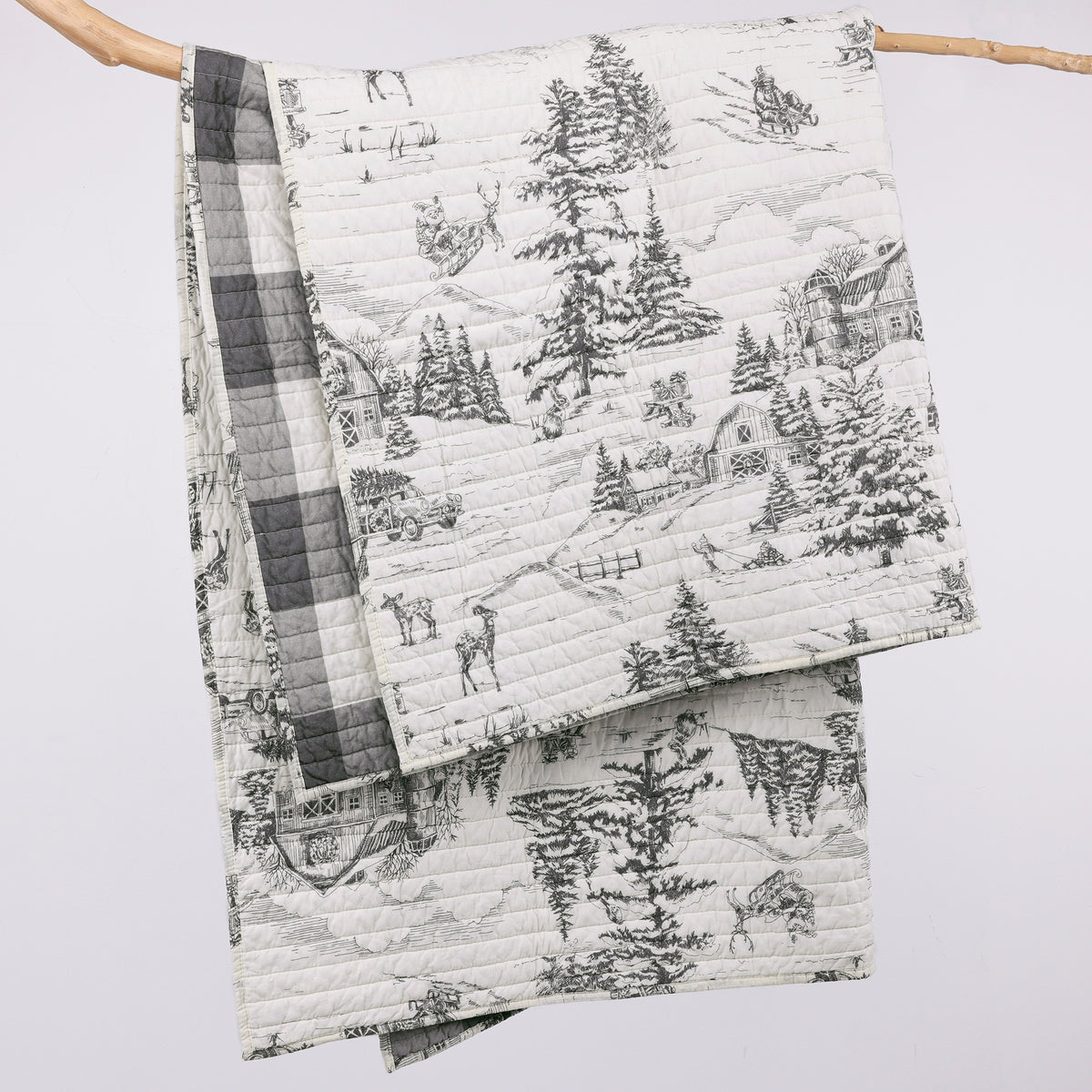Winter Sleigh Ride Quilted Throw