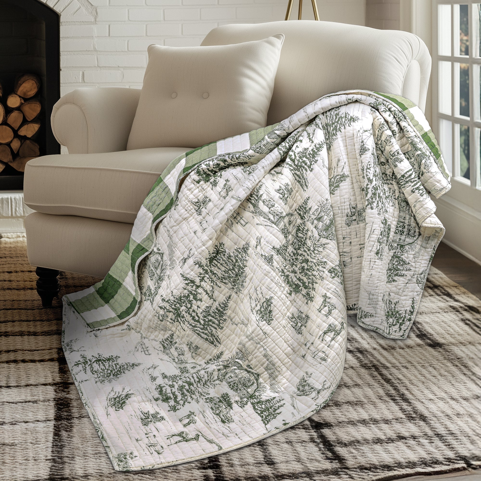 Winter Sleigh Ride Quilted Throw