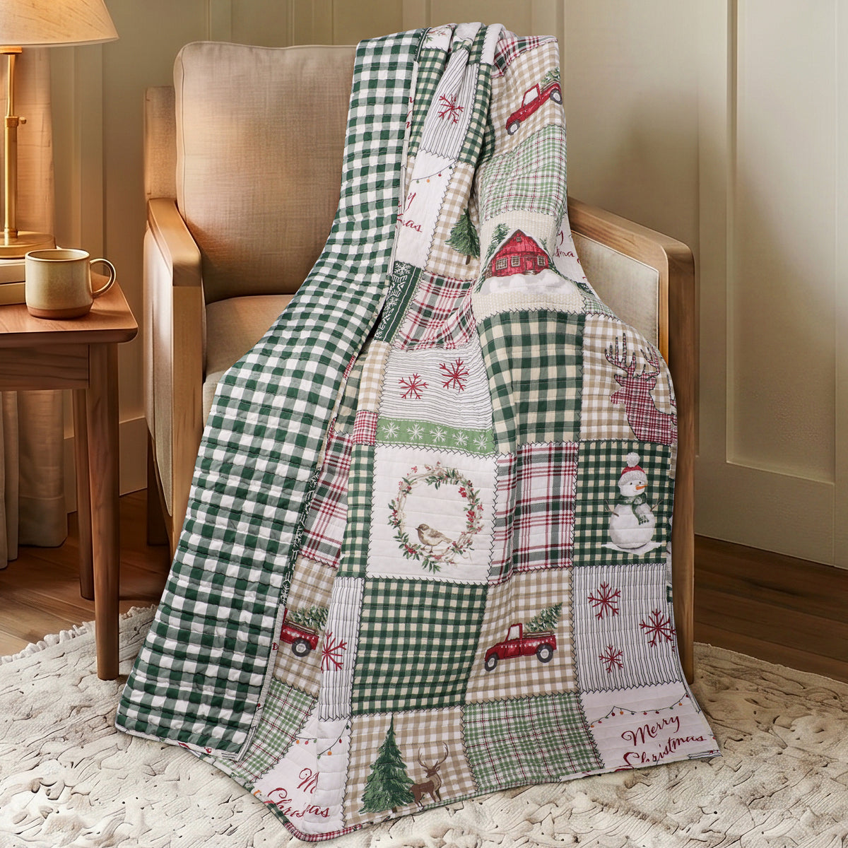 Home for Christmas Quilted Throw