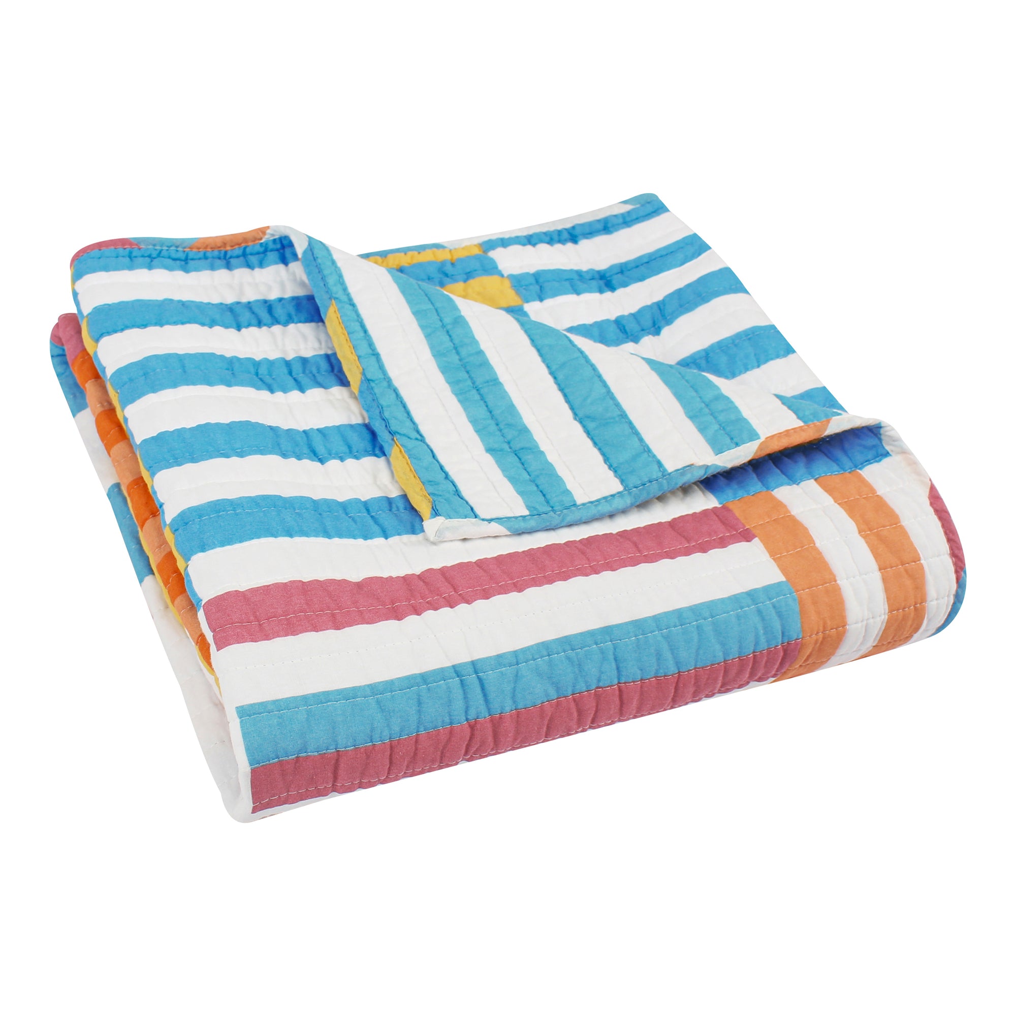 Sol Stripe Patch  Quilted Throw