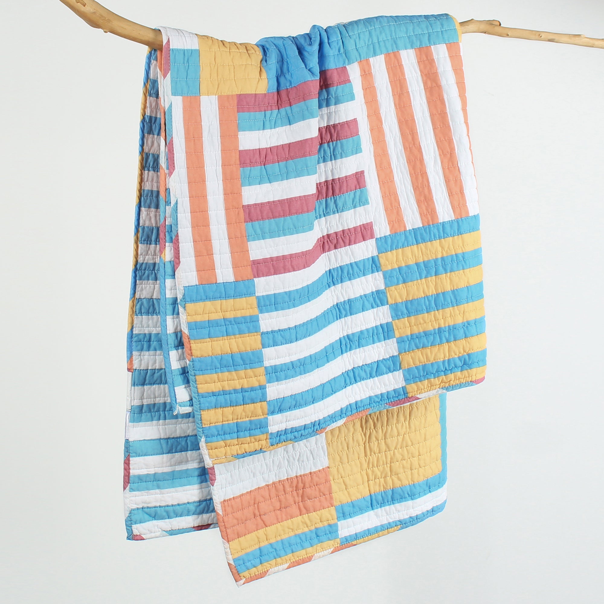 Sol Stripe Patch  Quilted Throw