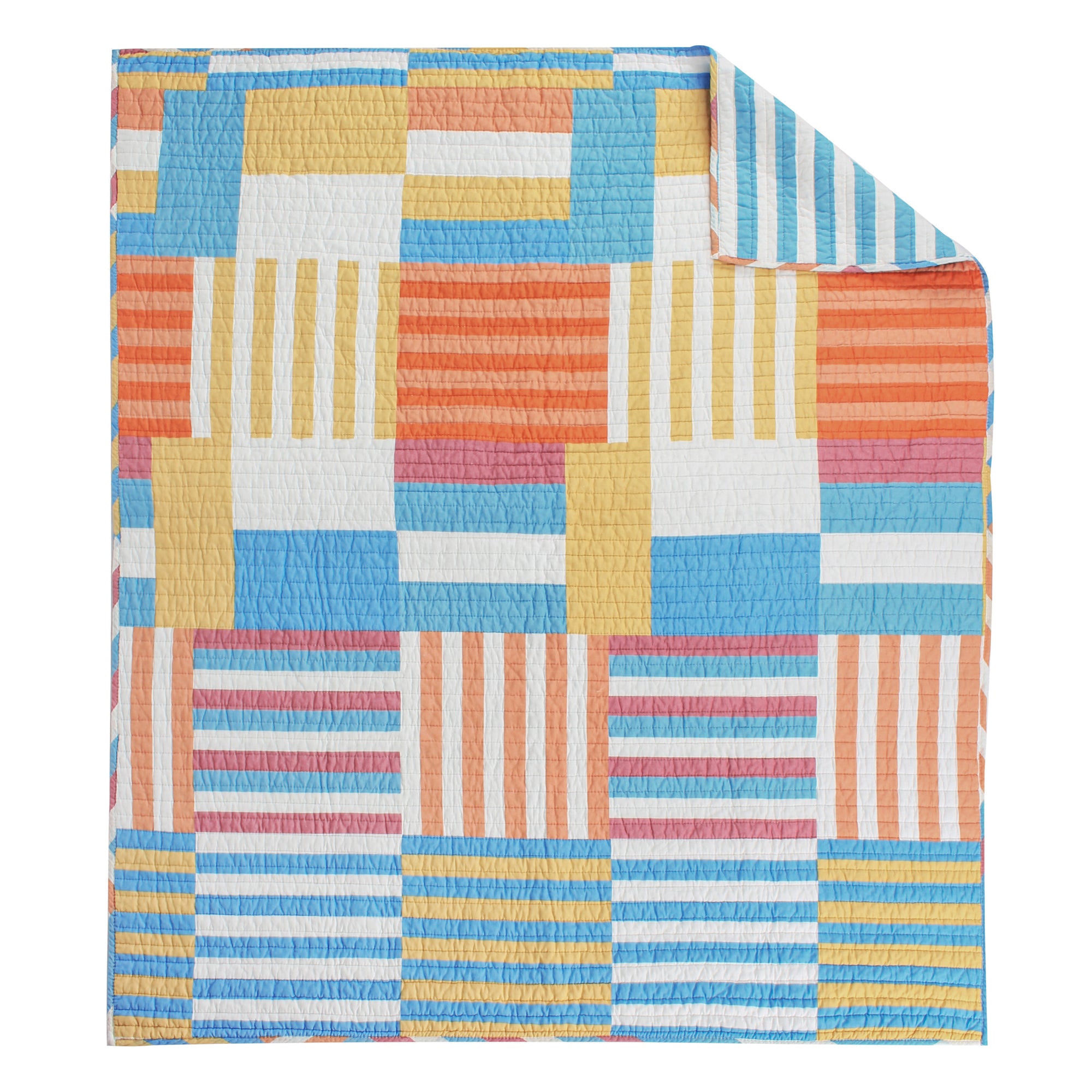 Sol Stripe Patch  Quilted Throw