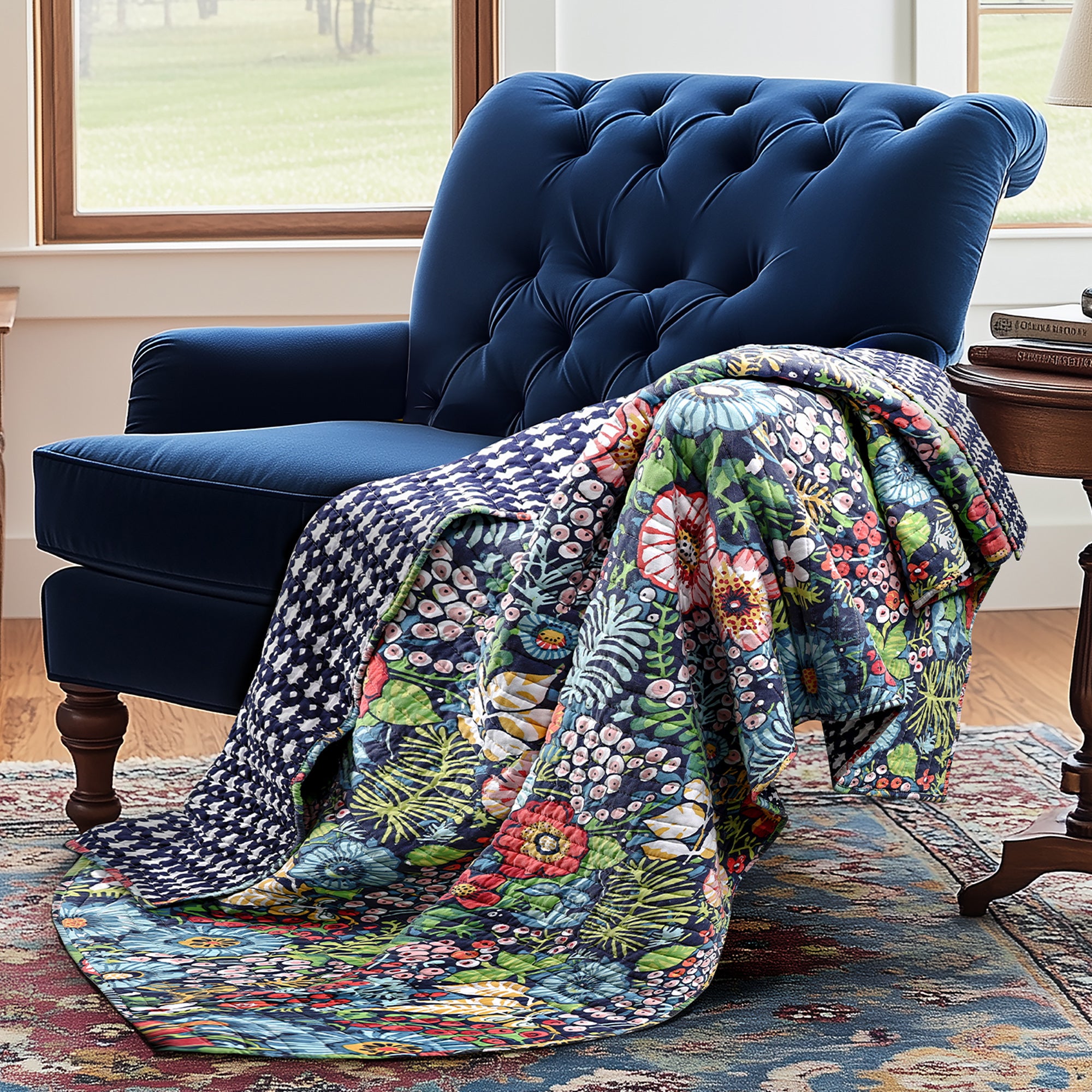 Night Garden Quilted Throw