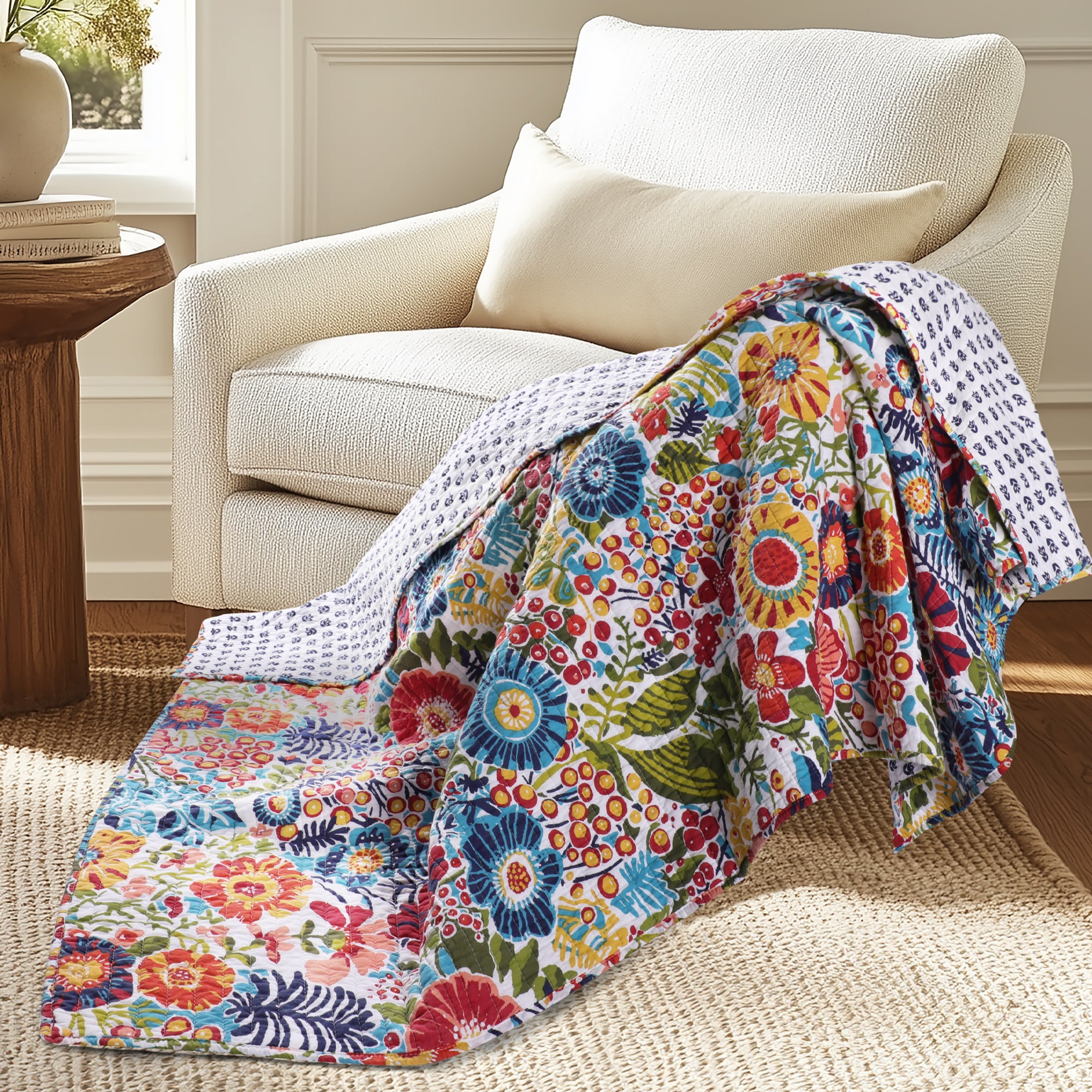 Night Garden Quilted Throw