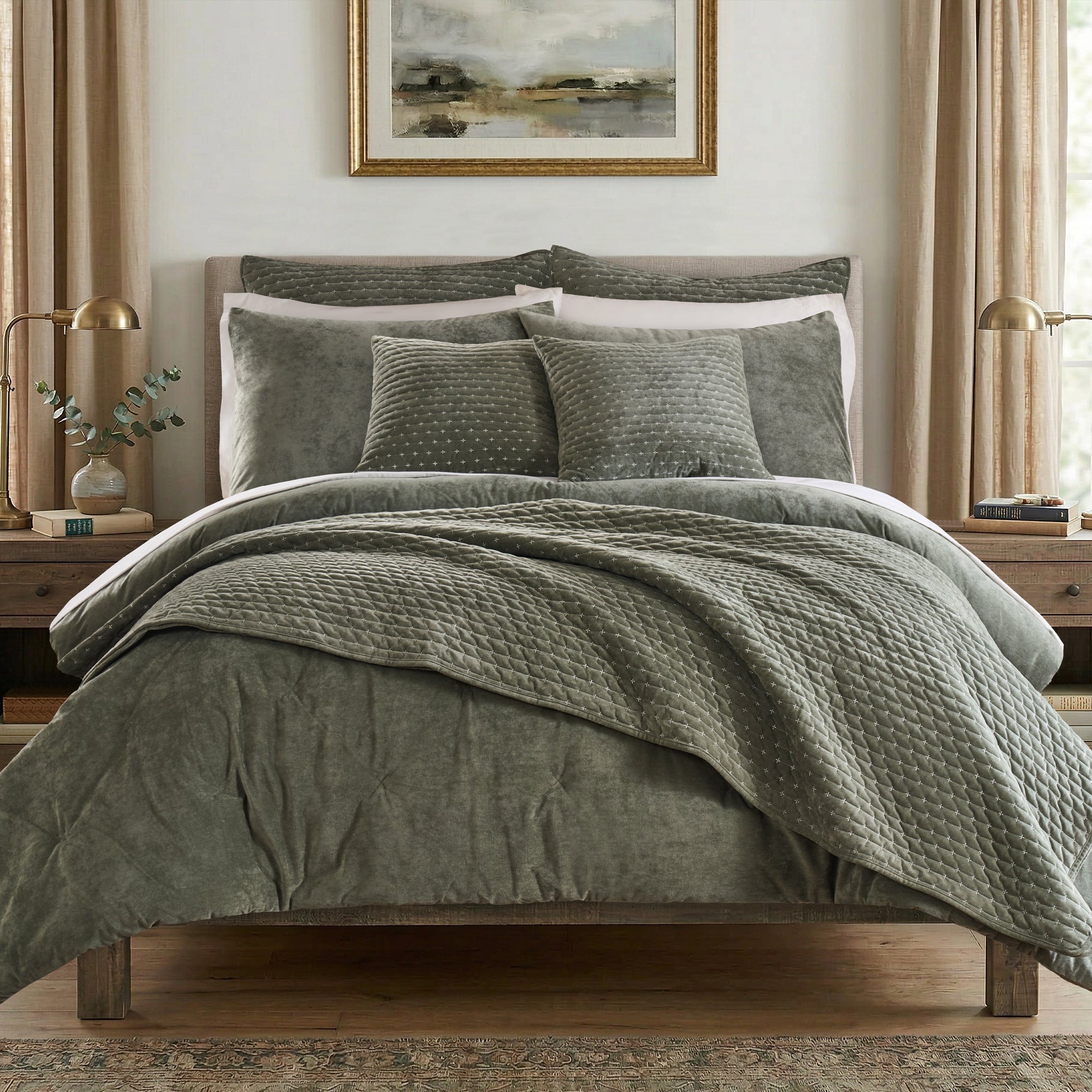 Velvet Stitch Square Pillow