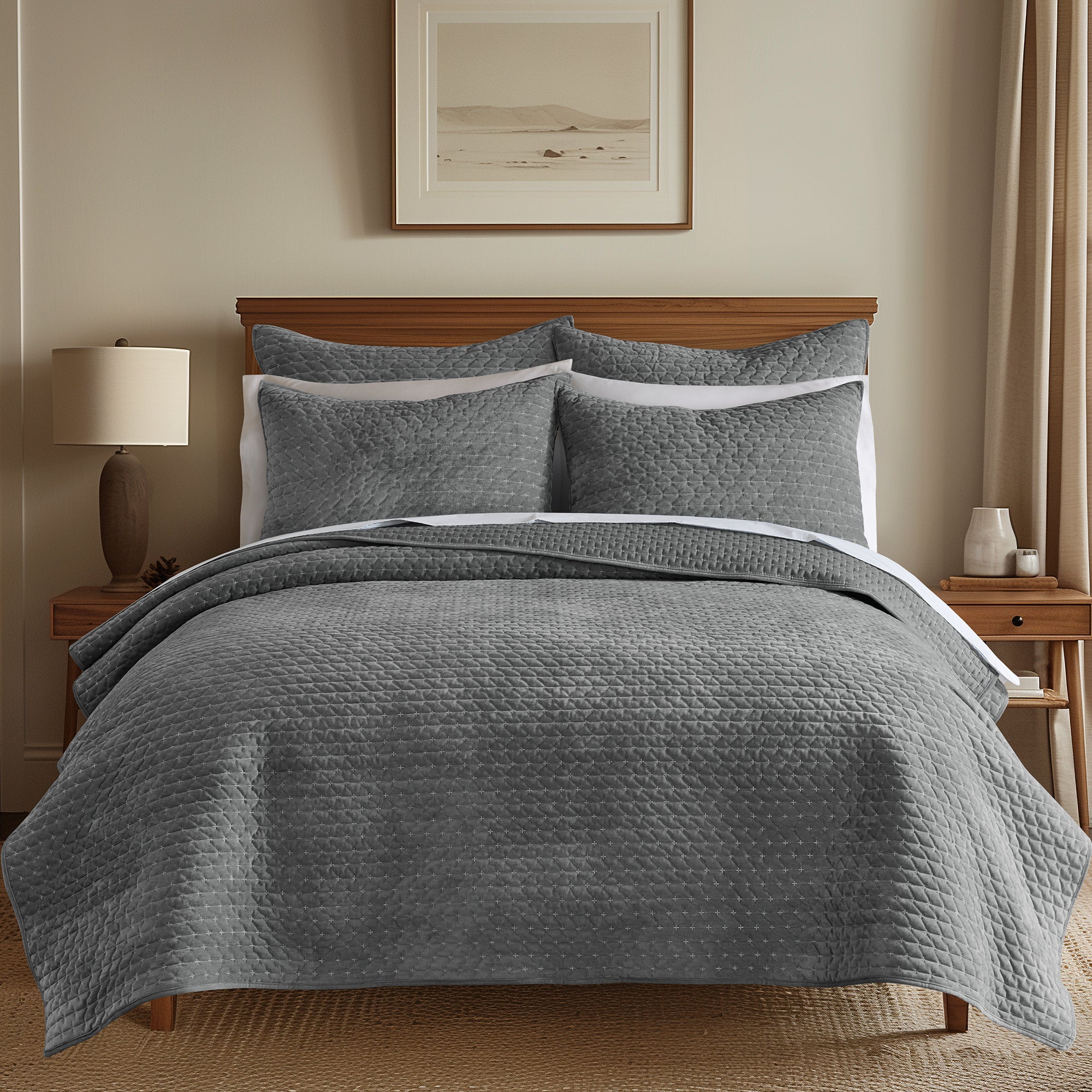 Velvet Stitch Euro Sham - Set of 2