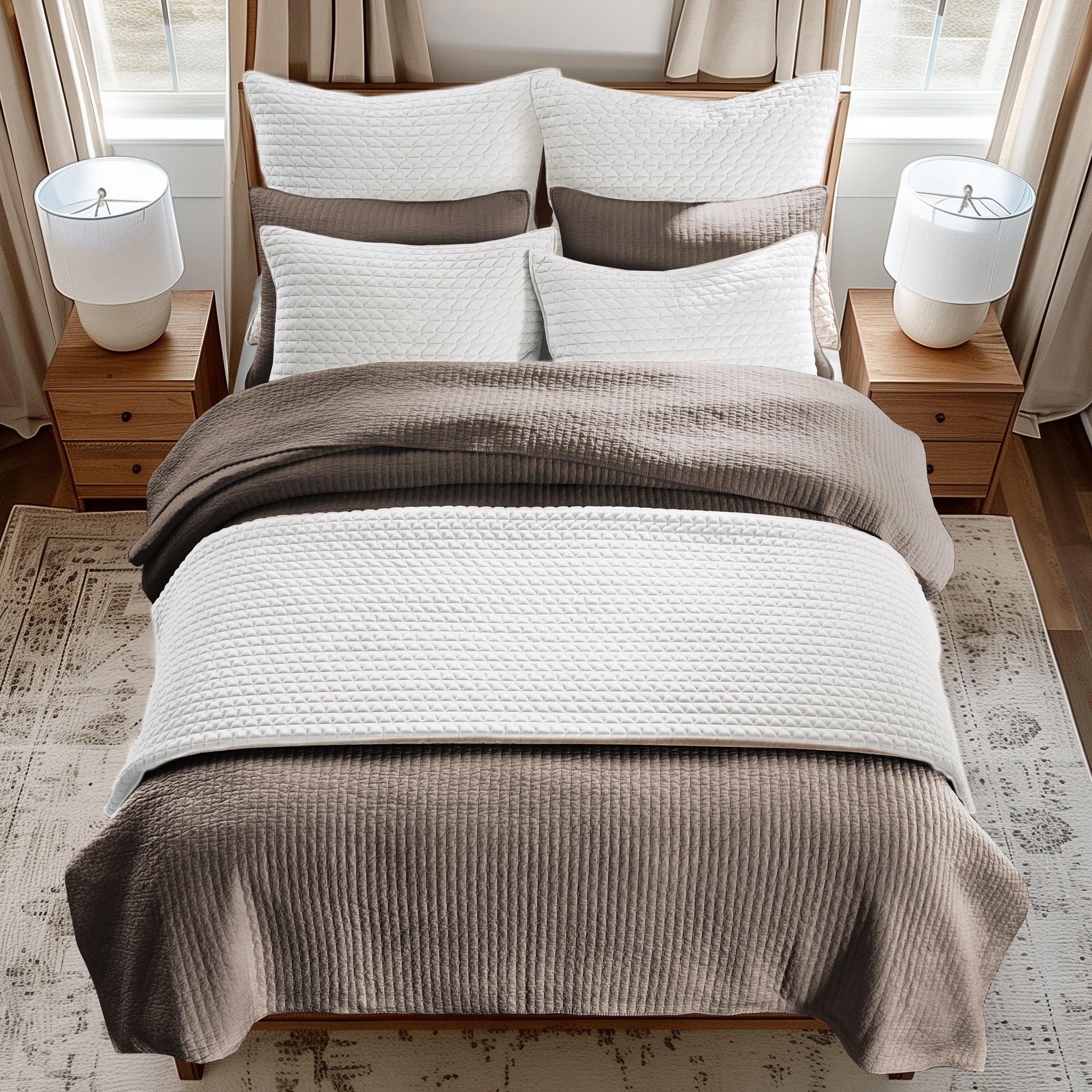 Velvet Stitch Euro Sham - Set of 2