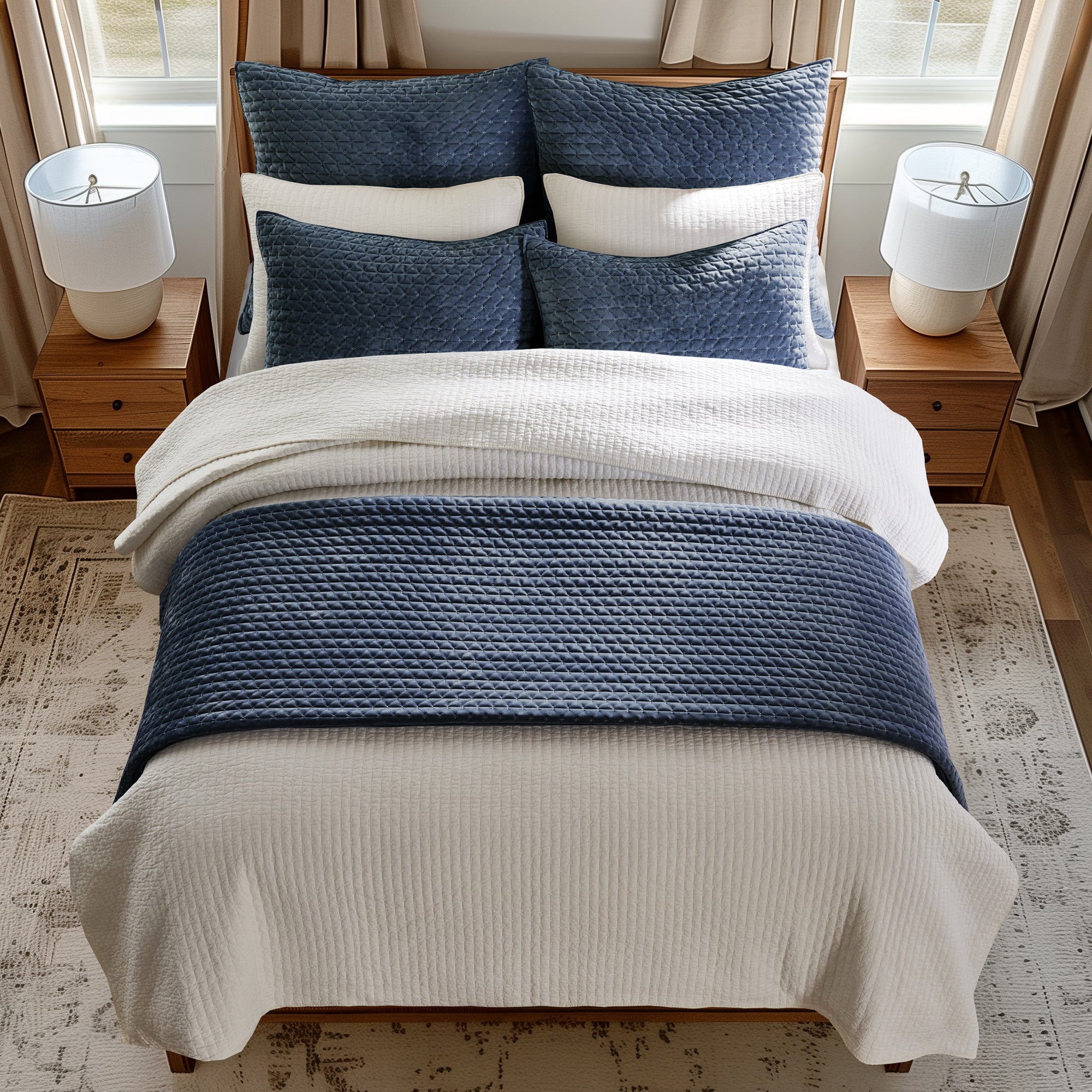 Velvet Stitch Euro Sham - Set of 2