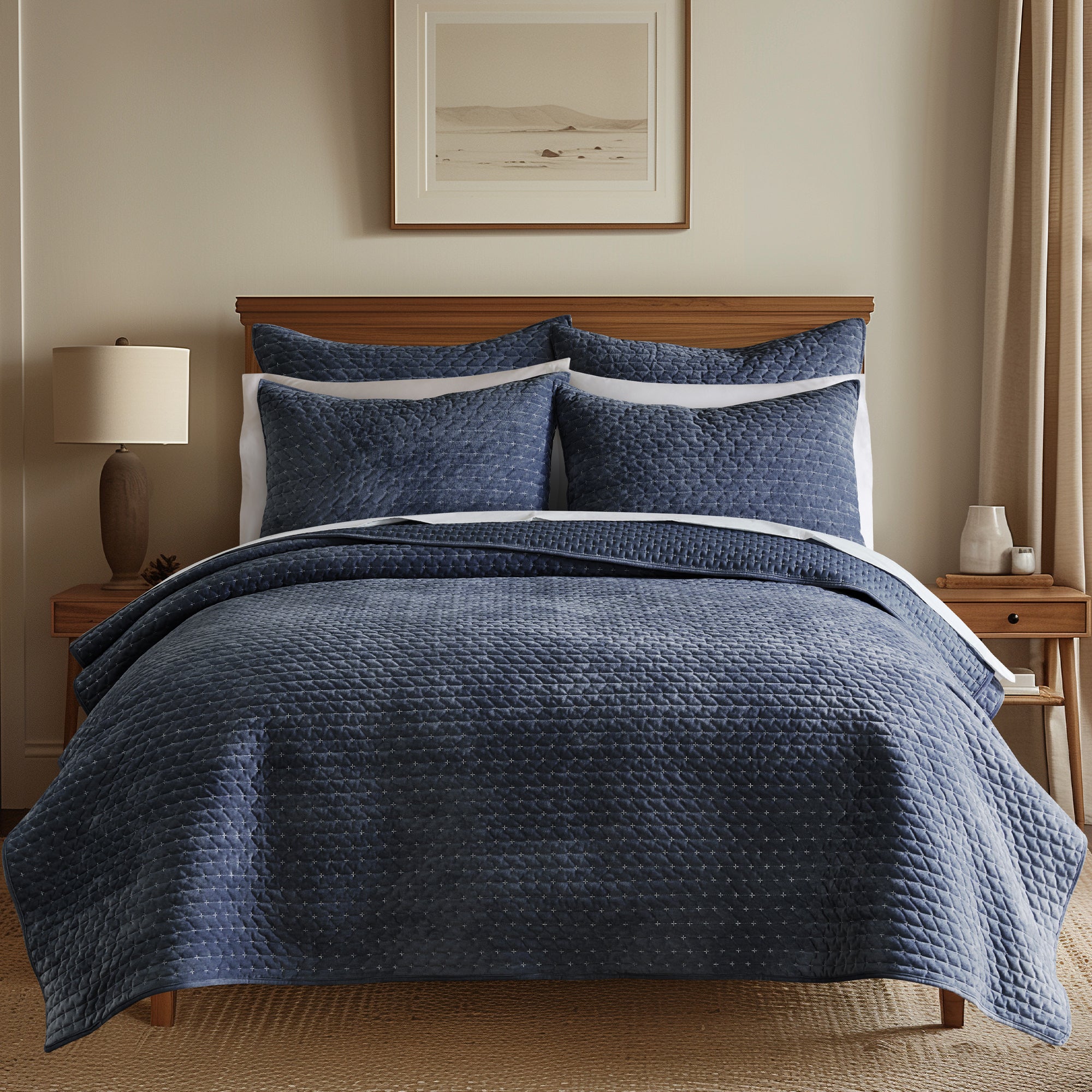 Velvet Stitch Euro Sham - Set of 2