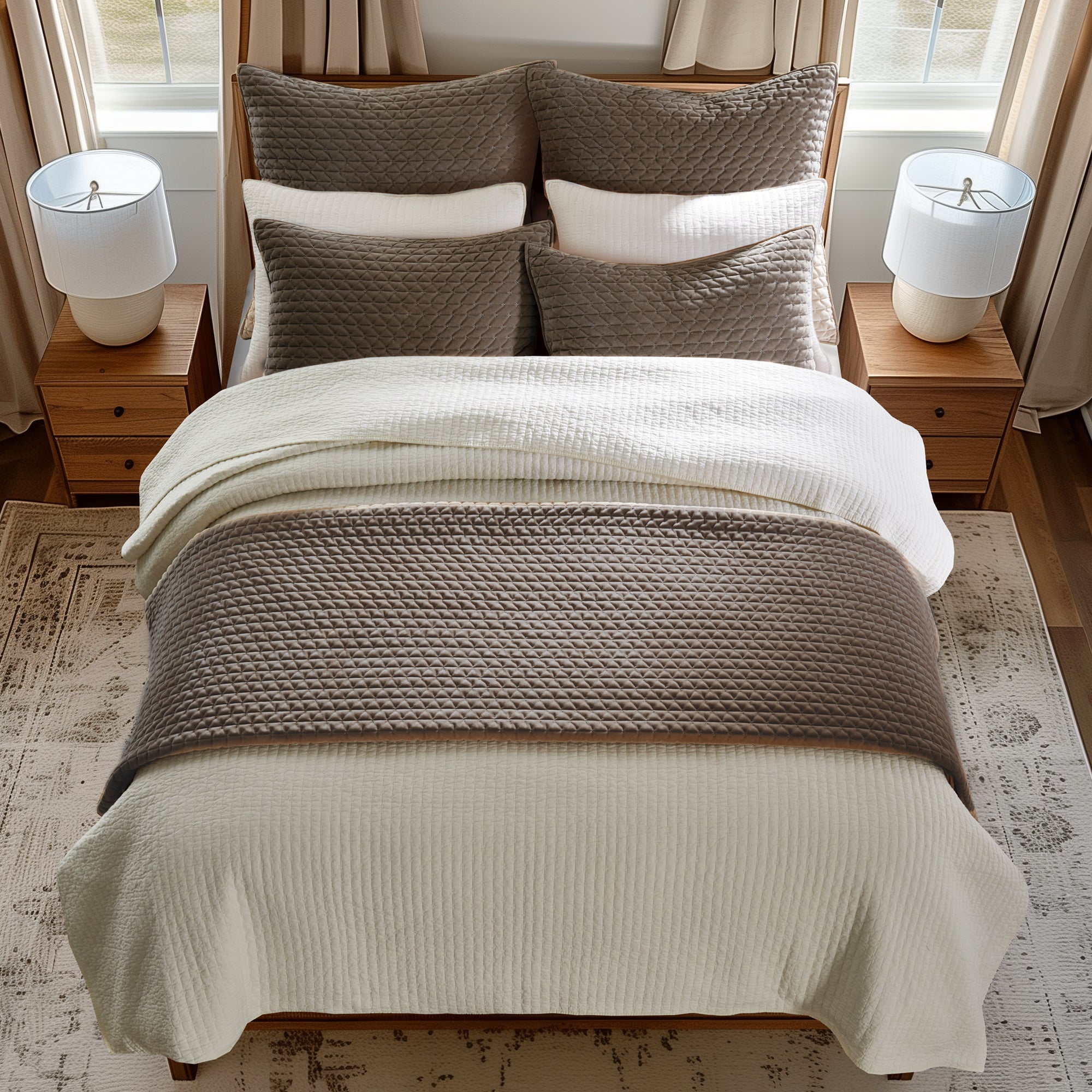 Velvet Stitch Euro Sham - Set of 2