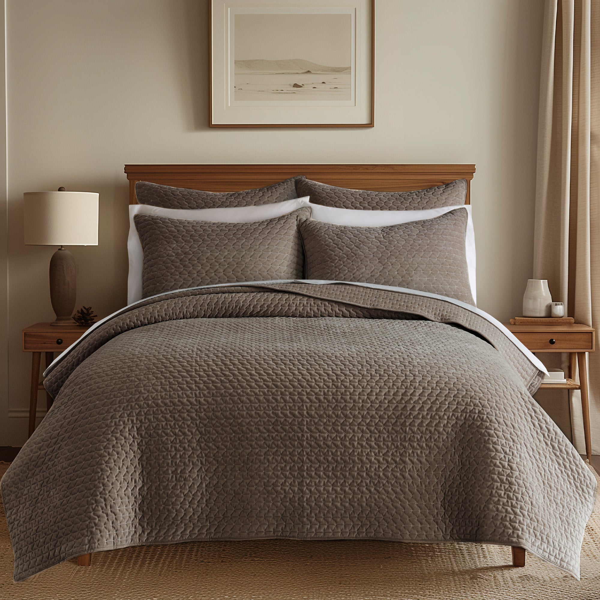 Velvet Stitch Euro Sham - Set of 2