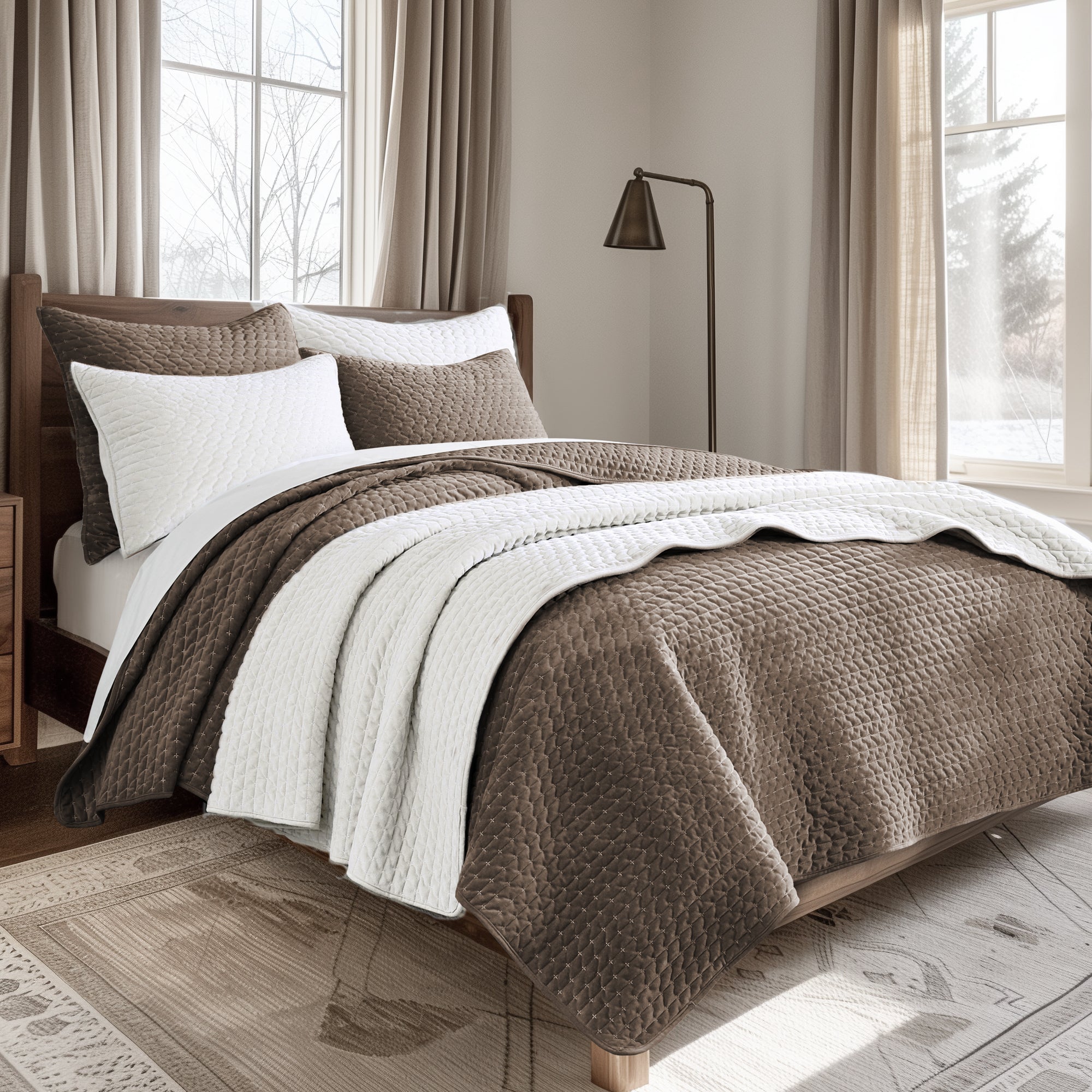 Velvet Stitch Euro Sham - Set of 2