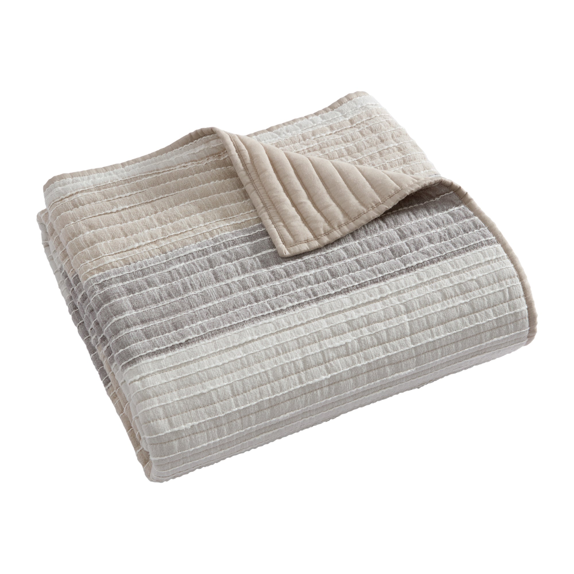 Sand Stripes Quilted Throw