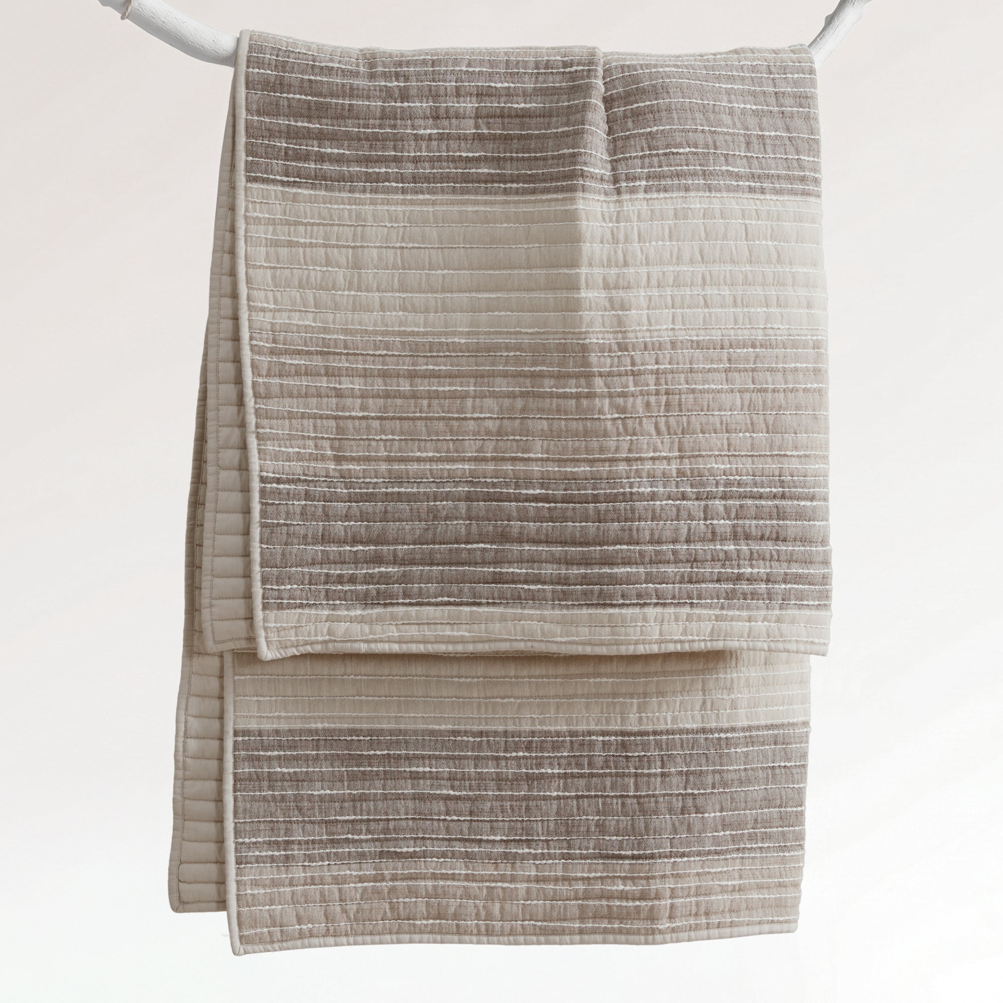 Sand Stripes Quilted Throw