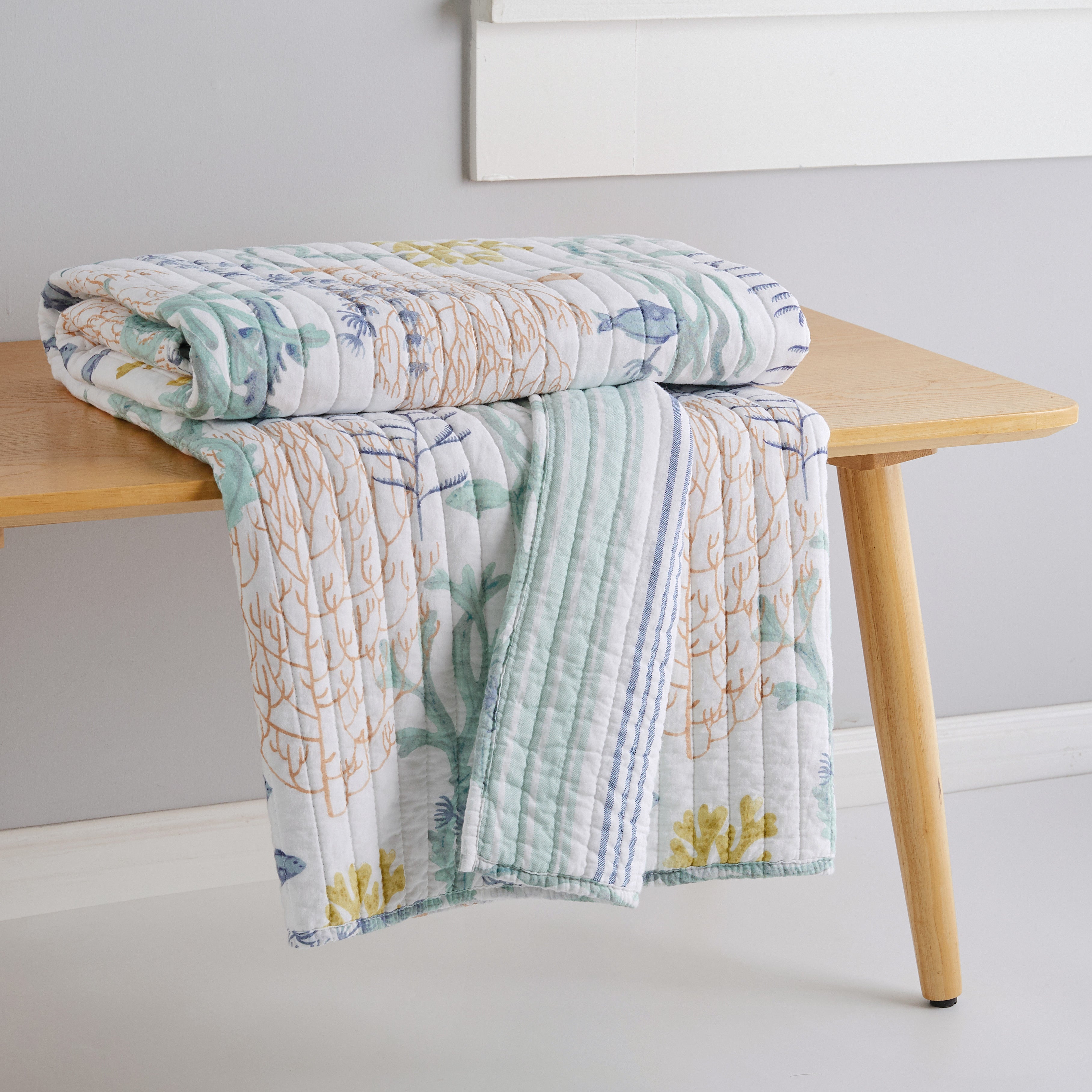 Ocean Meadow Quilted Throw