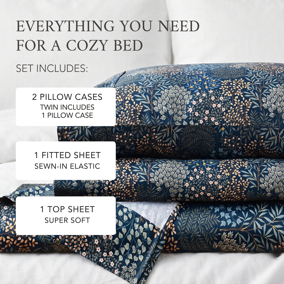 English Forest Cotton Sateen Sheet Set