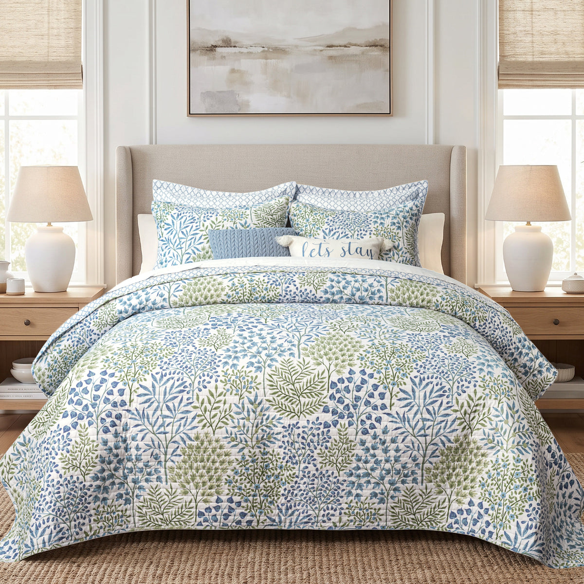 English Forest Green Bedspread Set
