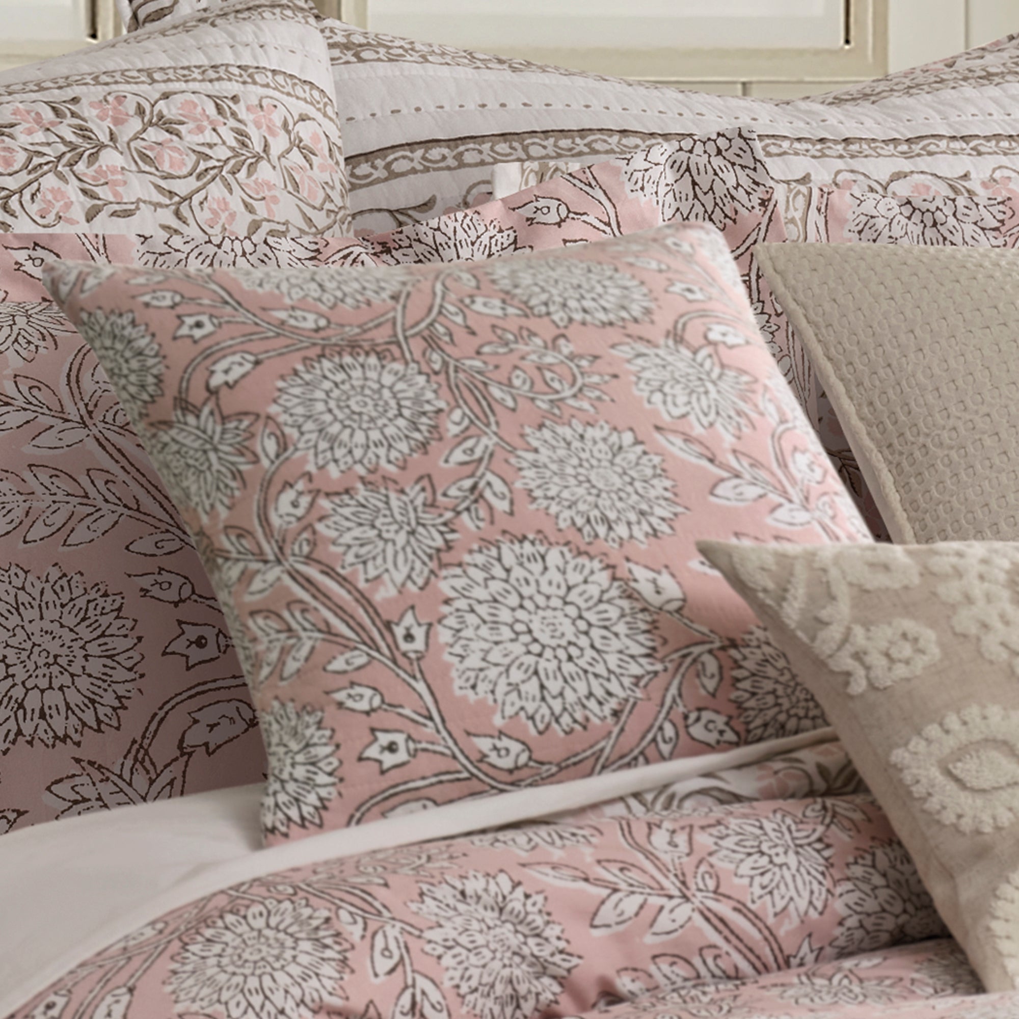 Adare Blush Quilted Pillow