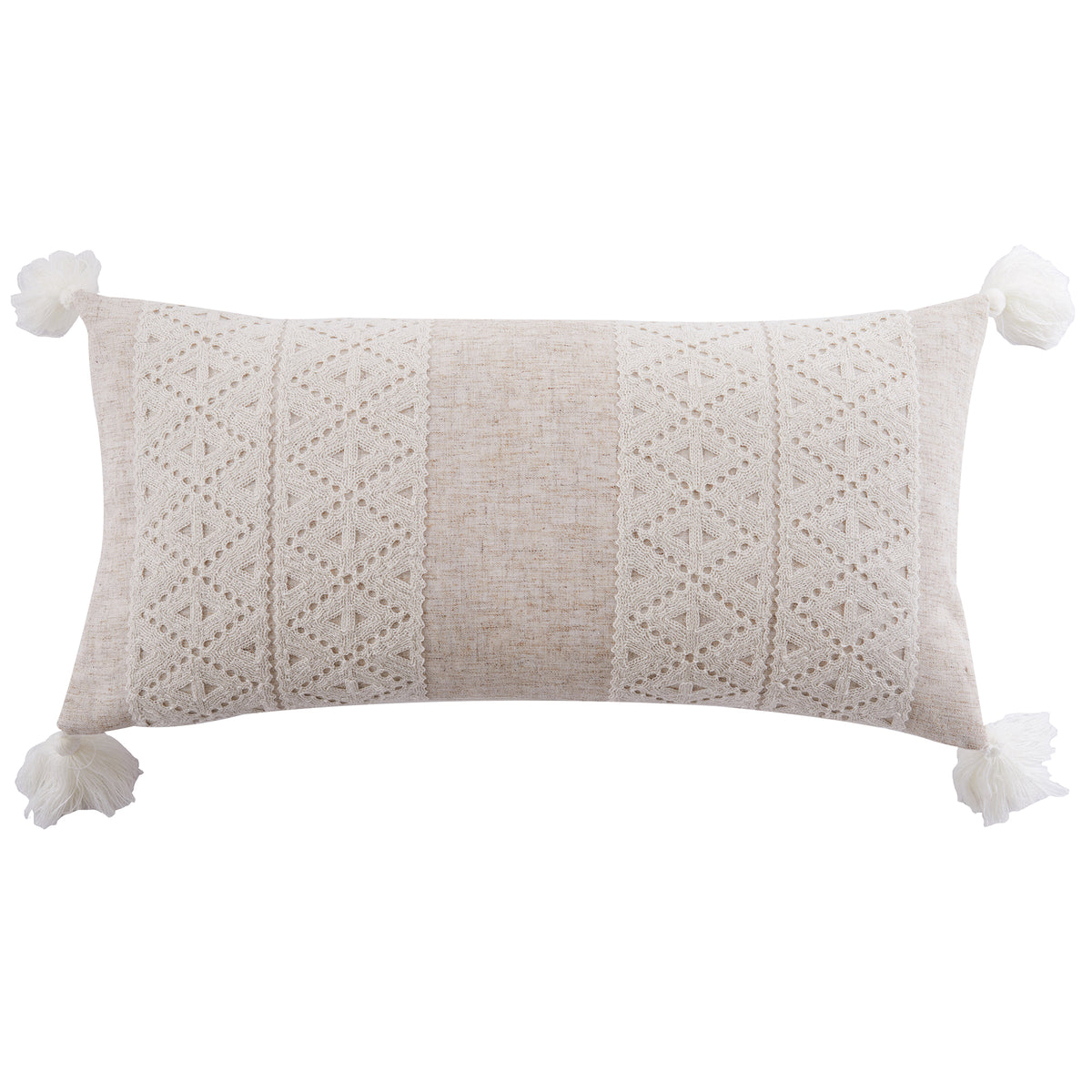 Adare Taupe Lace Overlay Pillow