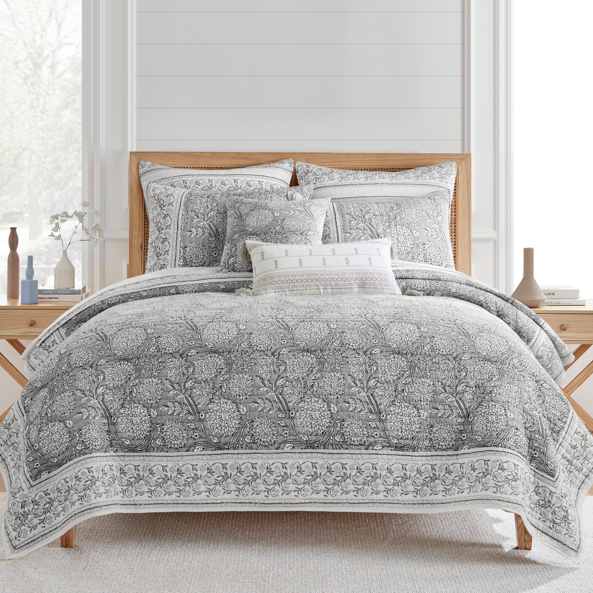 Adare Grey Quilted Pillow
