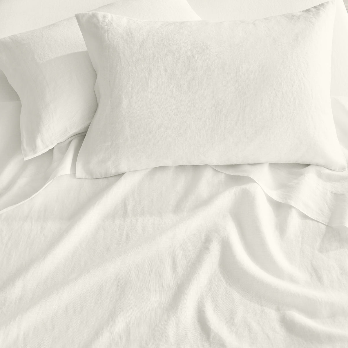 French Flax Washed Linen Sheet Set - Cream