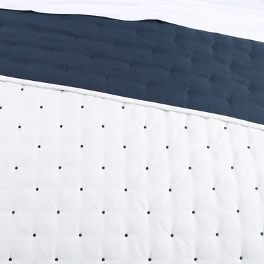 Levtex Home Embroidered Swiss Dot Navy Quilt Set - Polyester