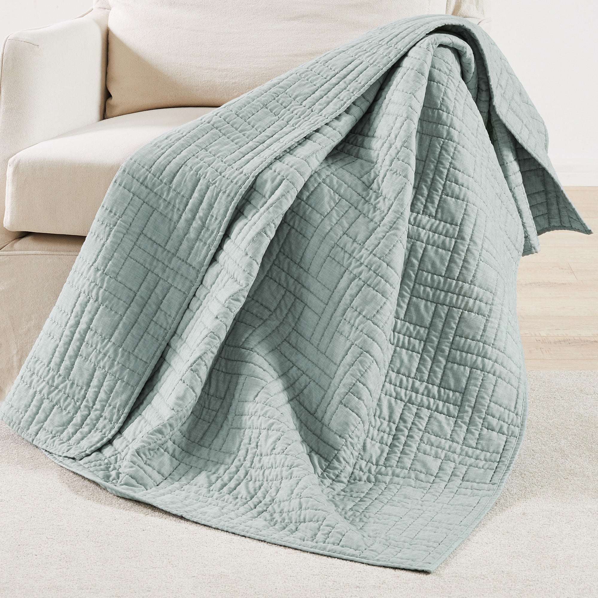 Melange Stitch Quilted Throw