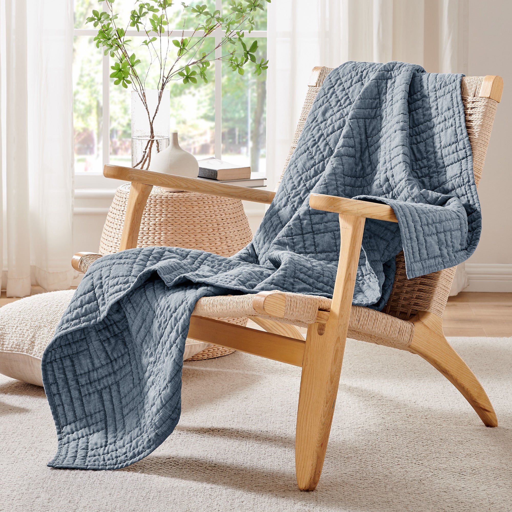 Melange Stitch Quilted Throw