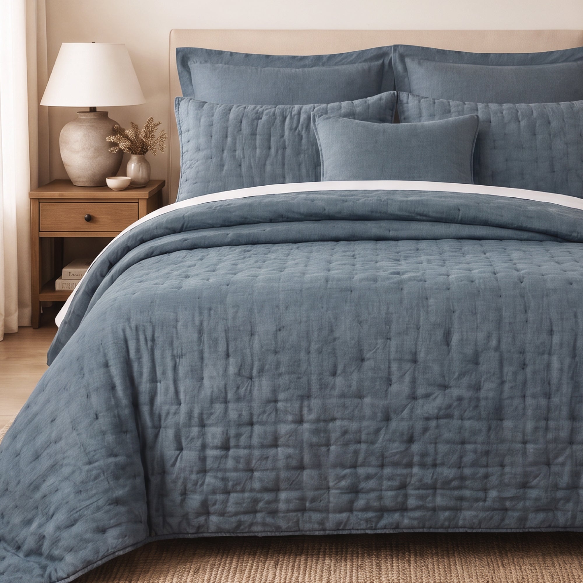 French Flax Signature Linen Quilted Sham