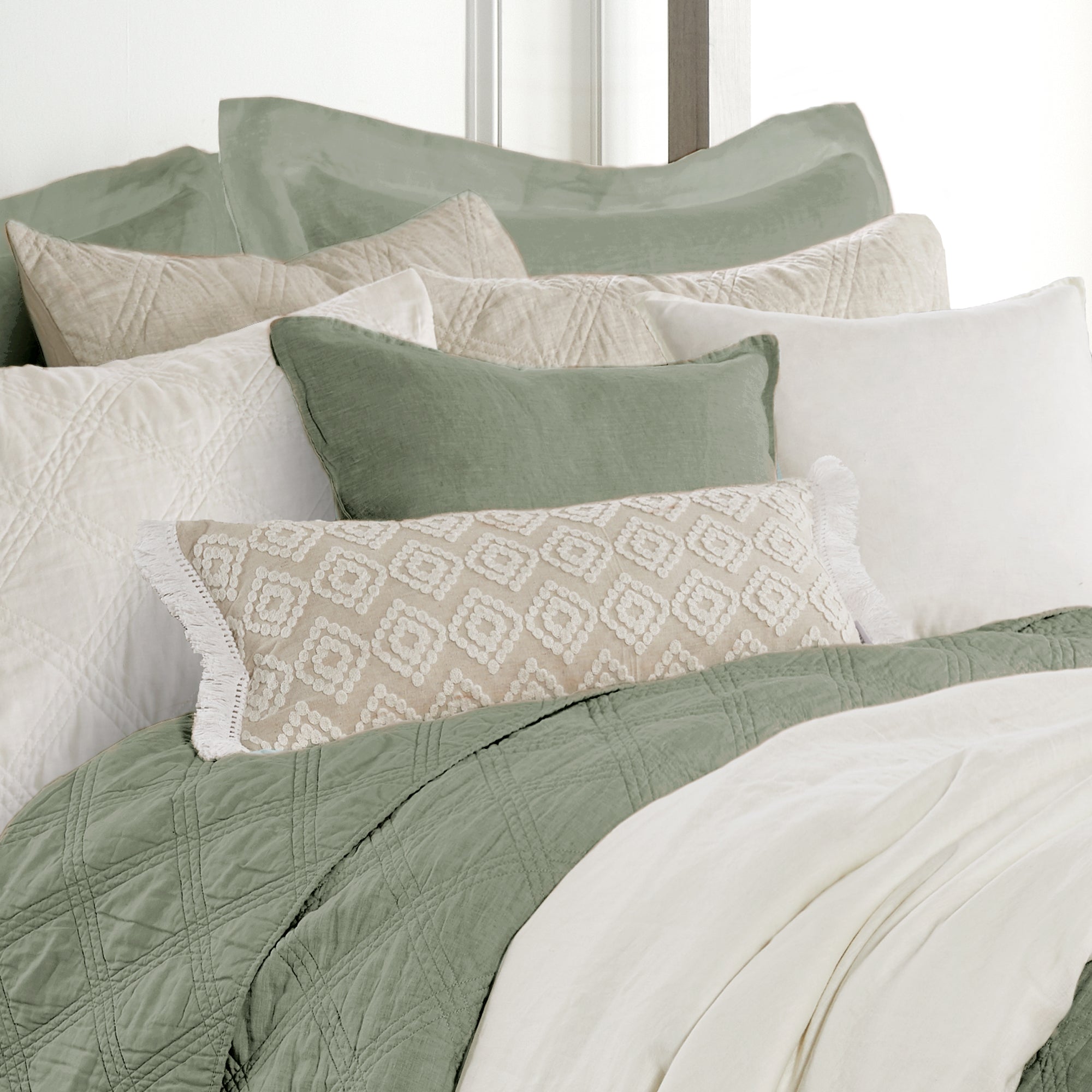 French Flax Washed Linen Square Pillow Cover- Set of 2