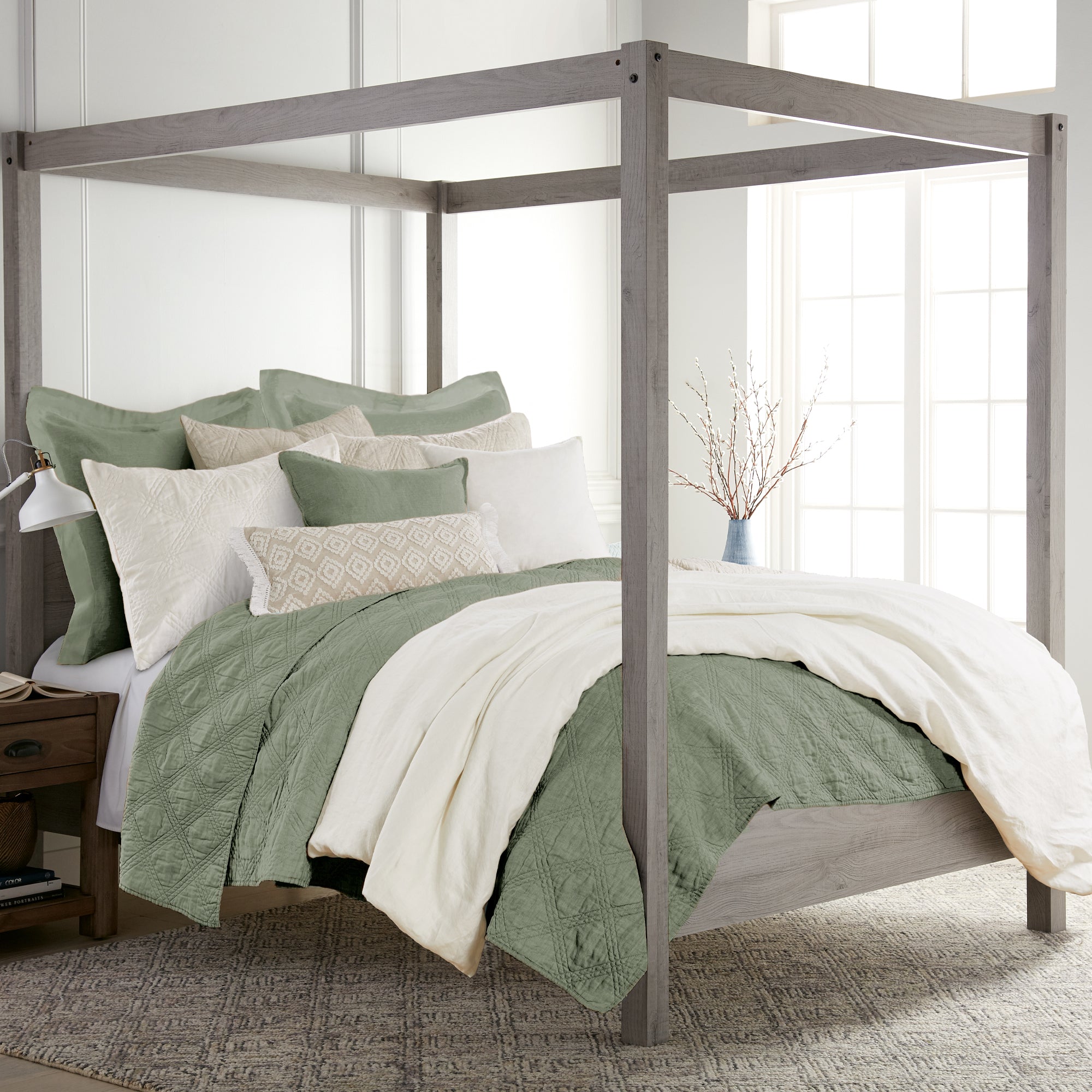 French Flax Washed Linen Quilt