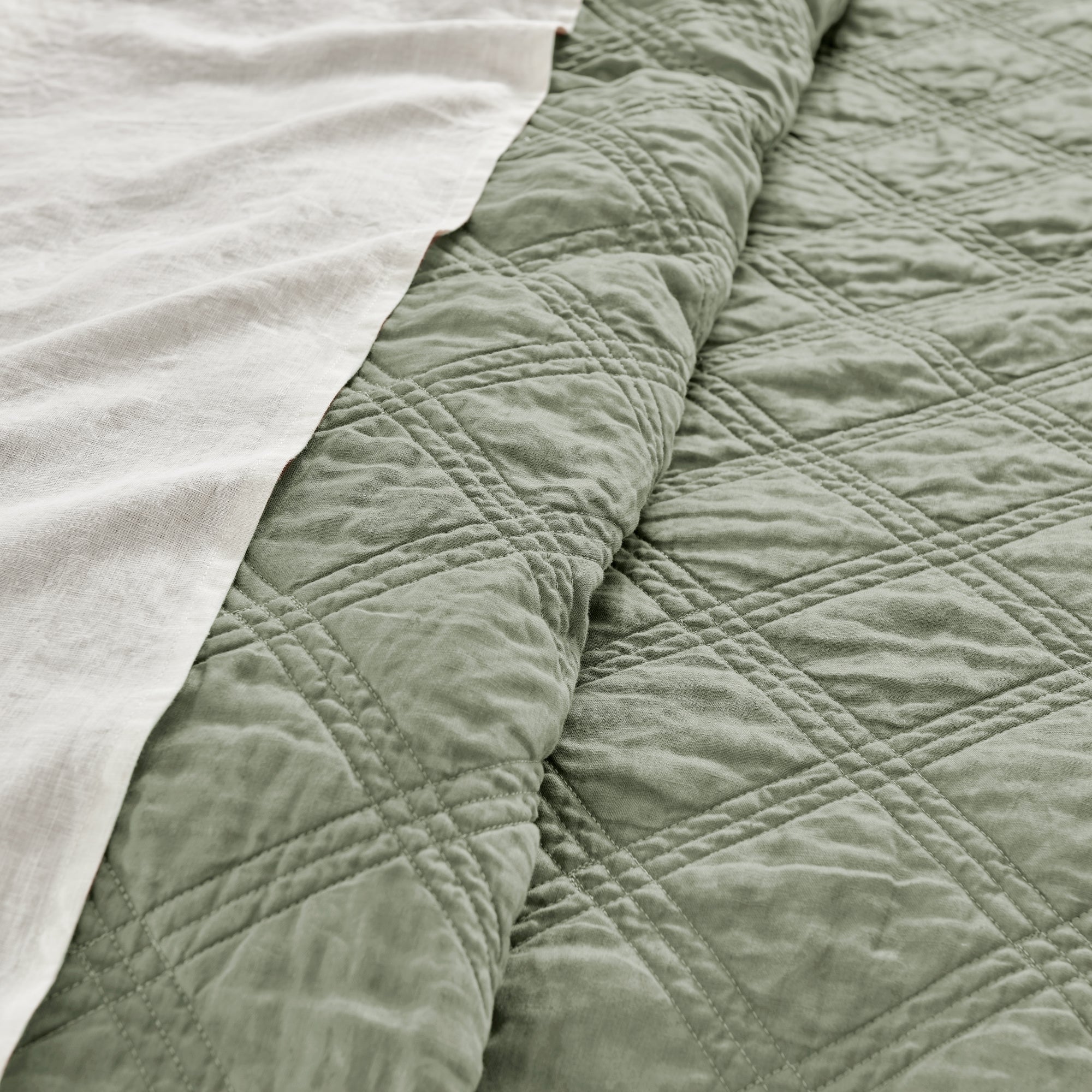 French Flax Washed Linen Quilt