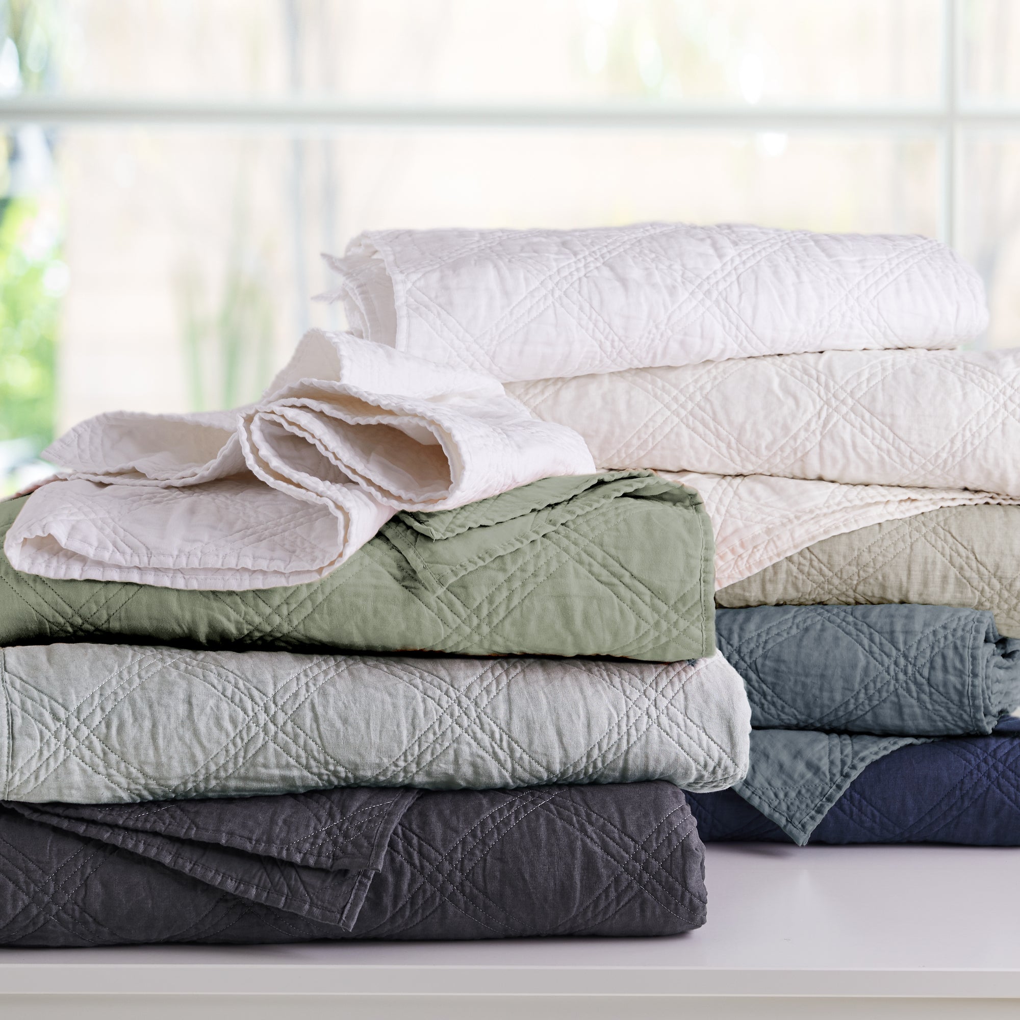 French Flax Washed Linen Quilt