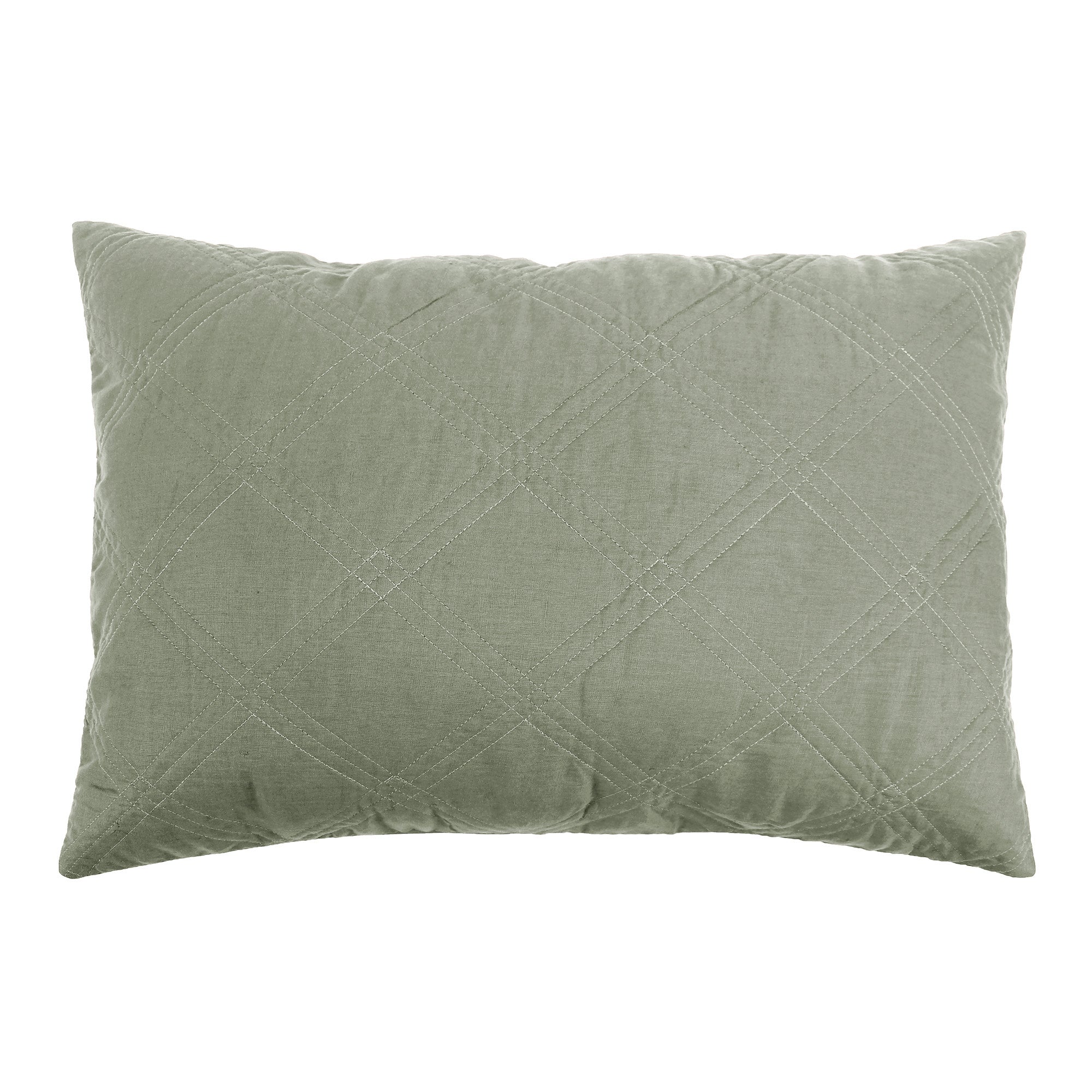 French Flax Washed Linen Quilted Sham