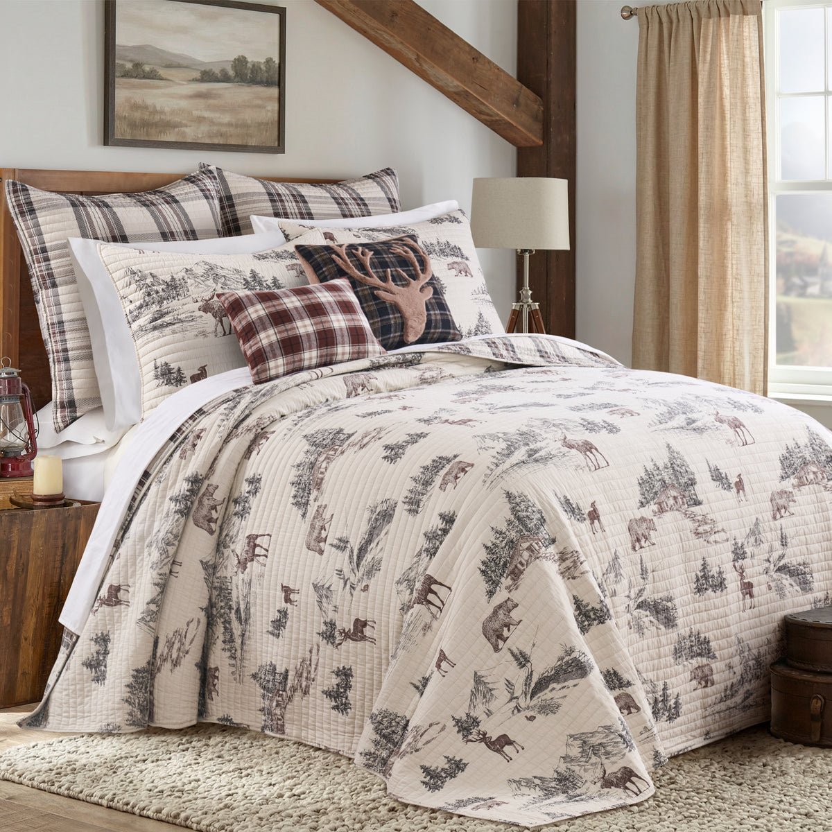 Lodge Toile Bedspread Set
