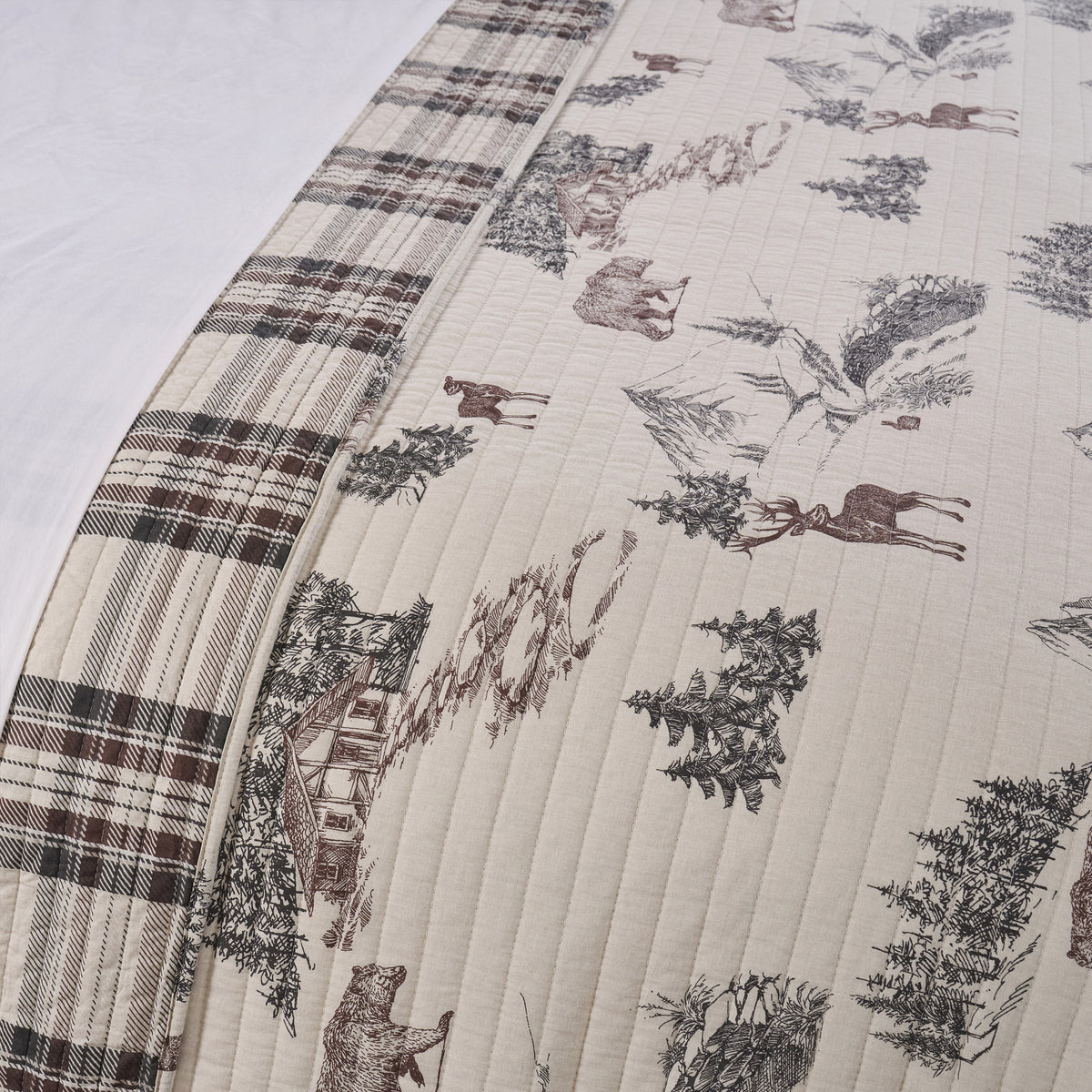 Lodge Toile Bedspread Set