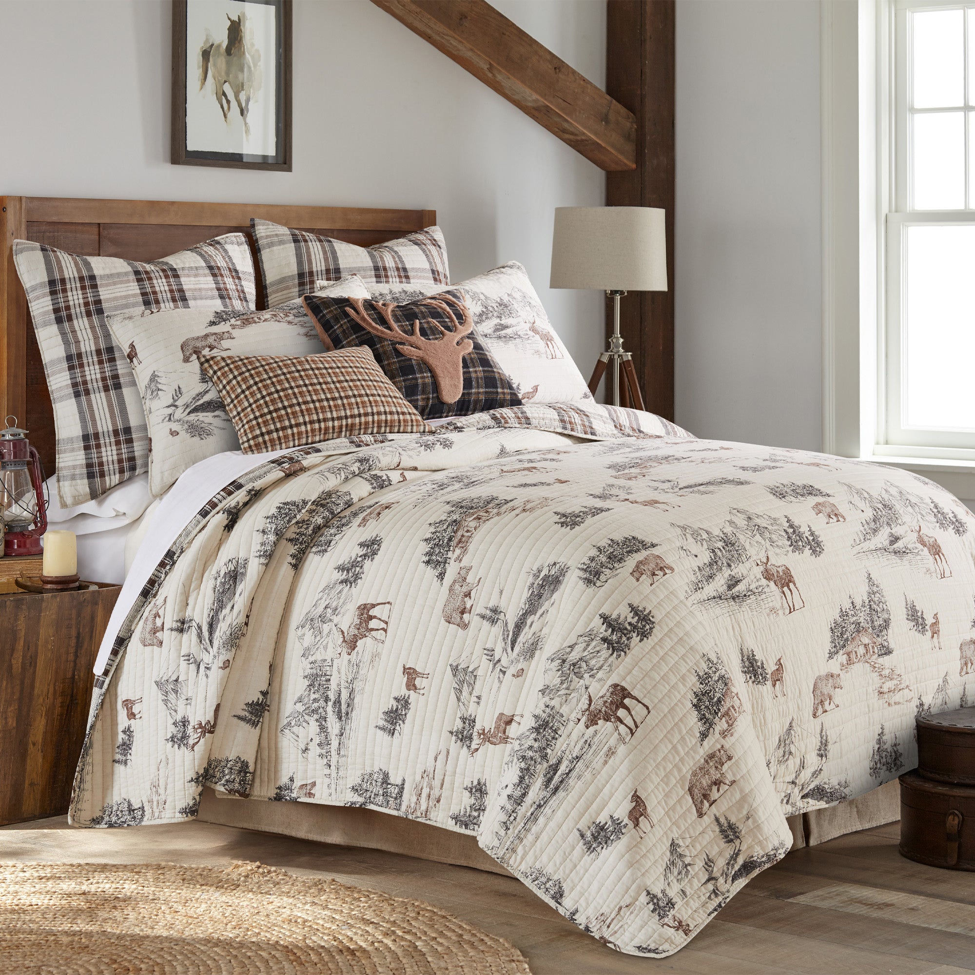 Lodge Toile Quilt Set